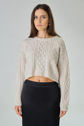 Maglione con trecce in Lana Merinos - Caterina