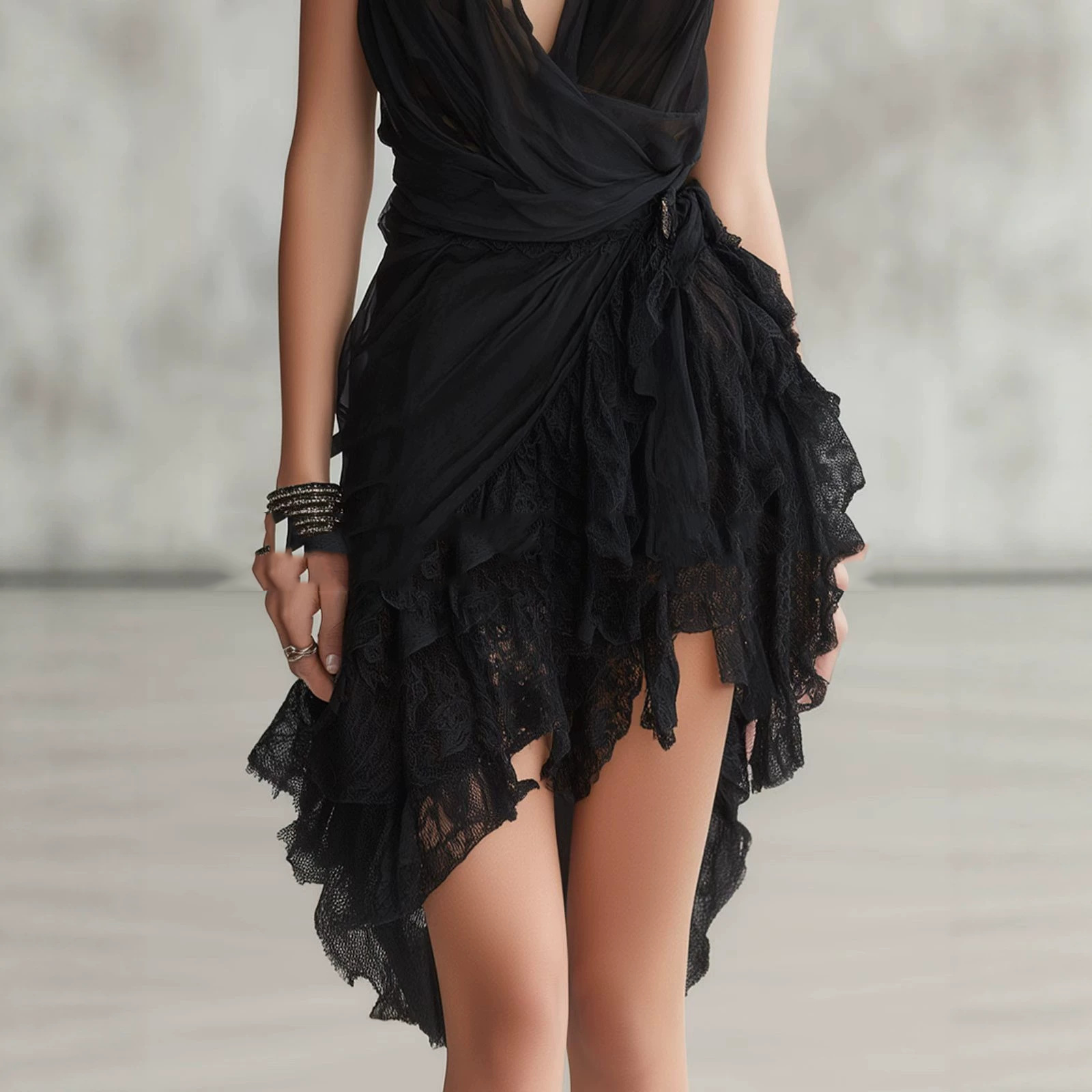 Riviera Noir Lace Dress