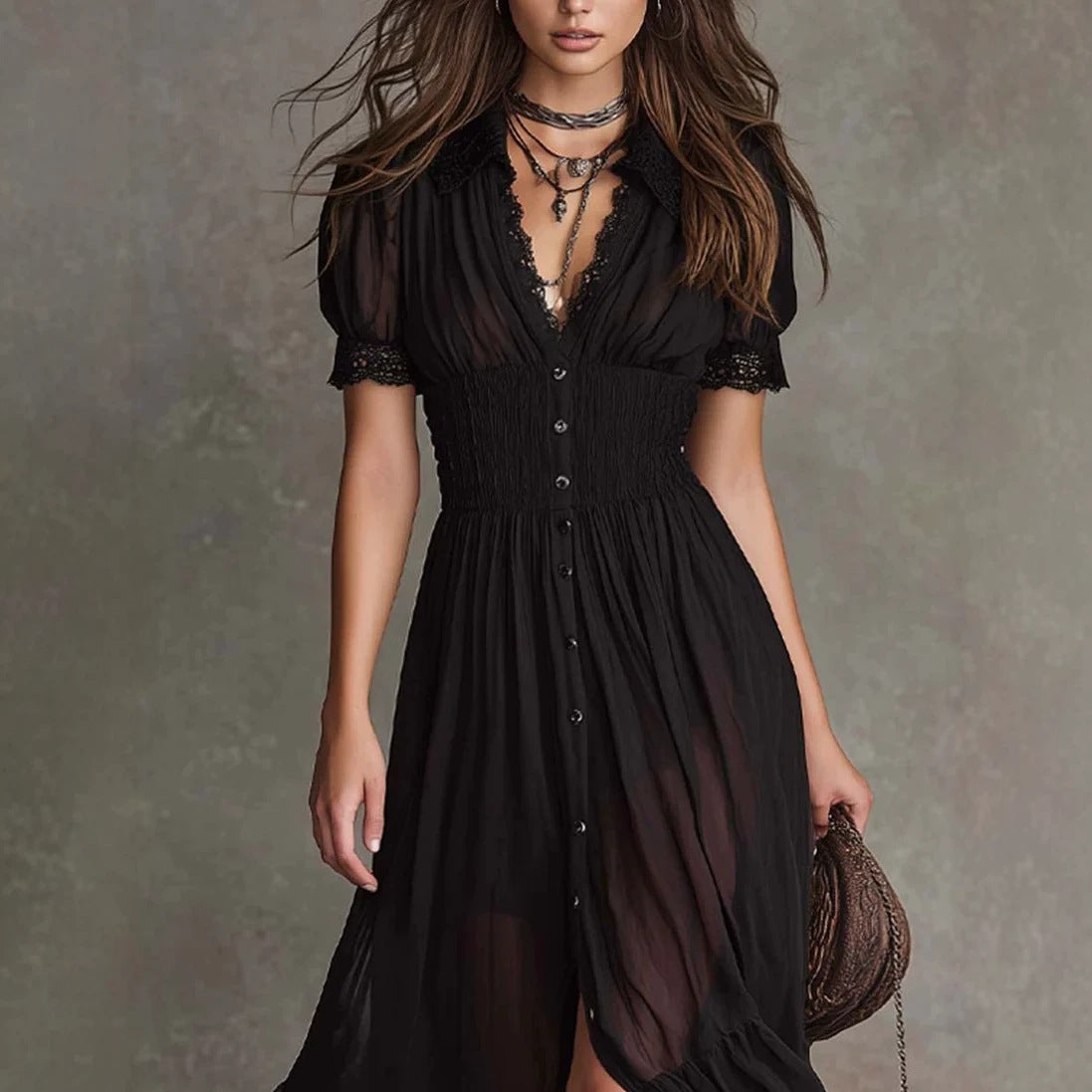 Riviera Noir Shirt Dress