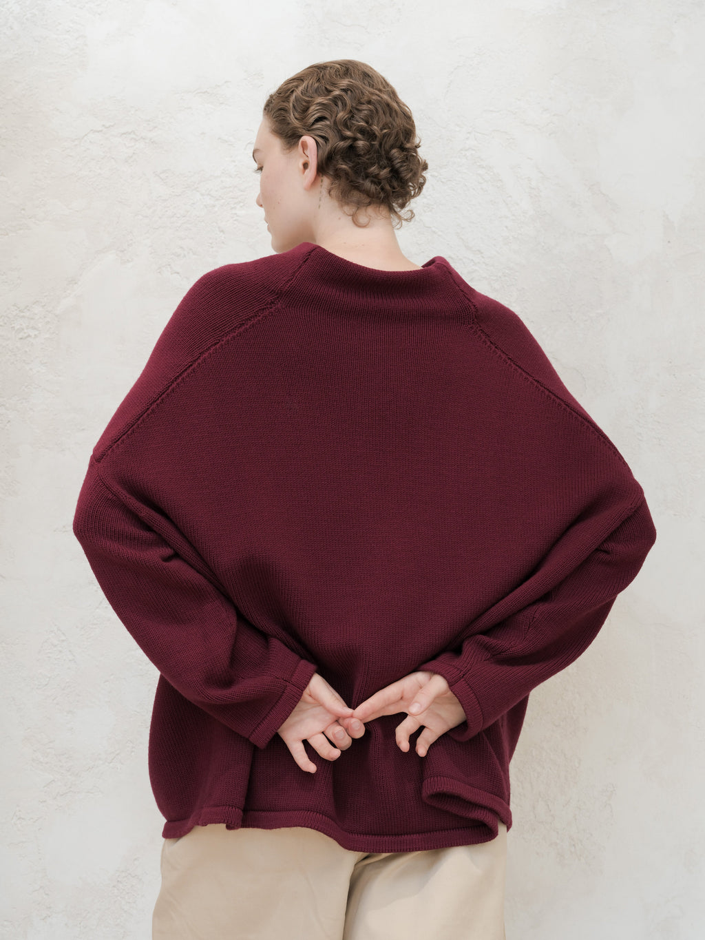 Maglia Oversize a Collo Volcano in Merino Extrafine