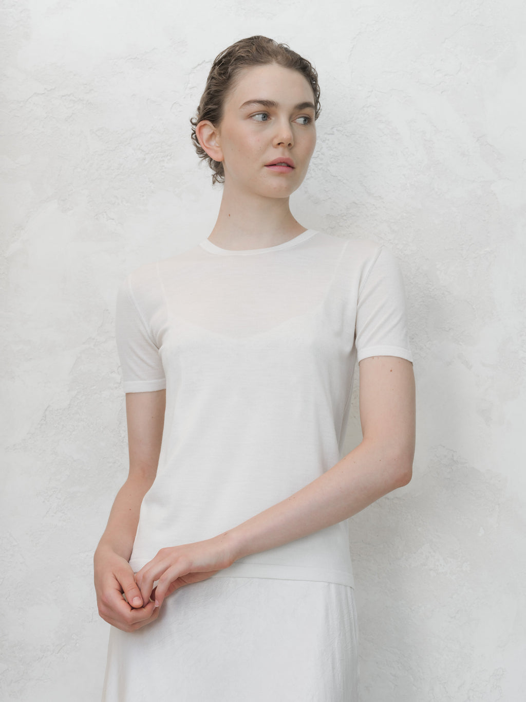 T-Shirt in Merino e Seta
