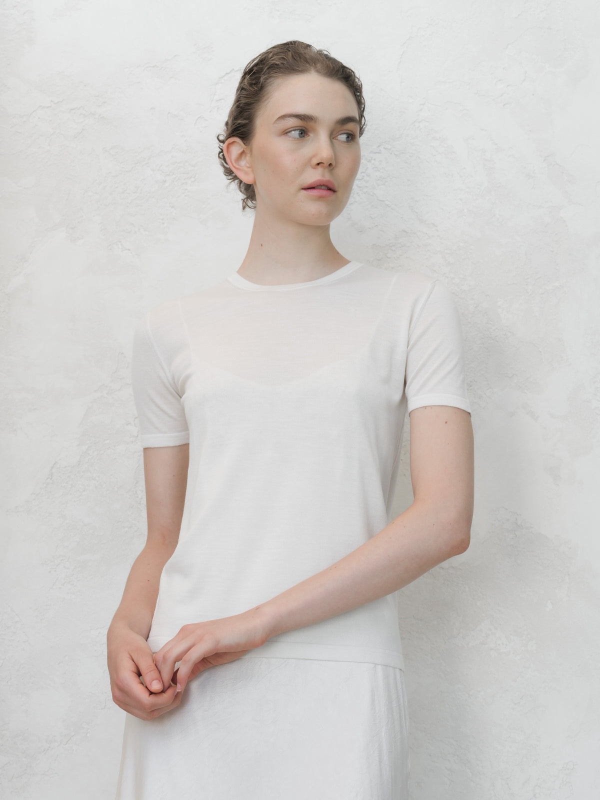 T-Shirt in Merino e Seta