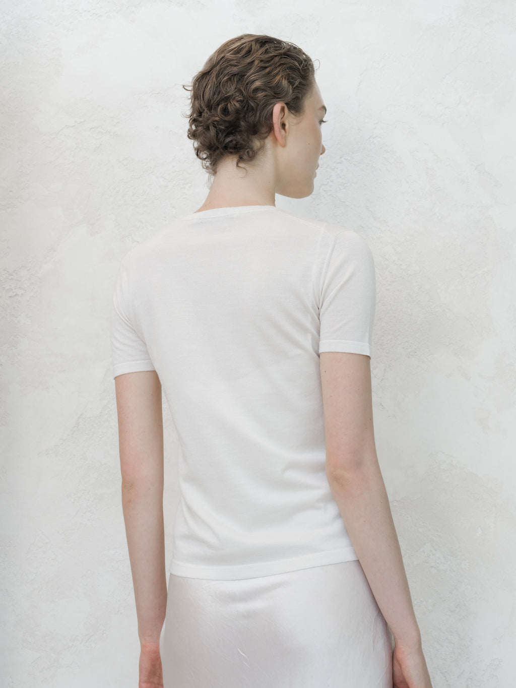 T-Shirt in Merino e Seta