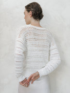 Cotton Crochet V-Neck