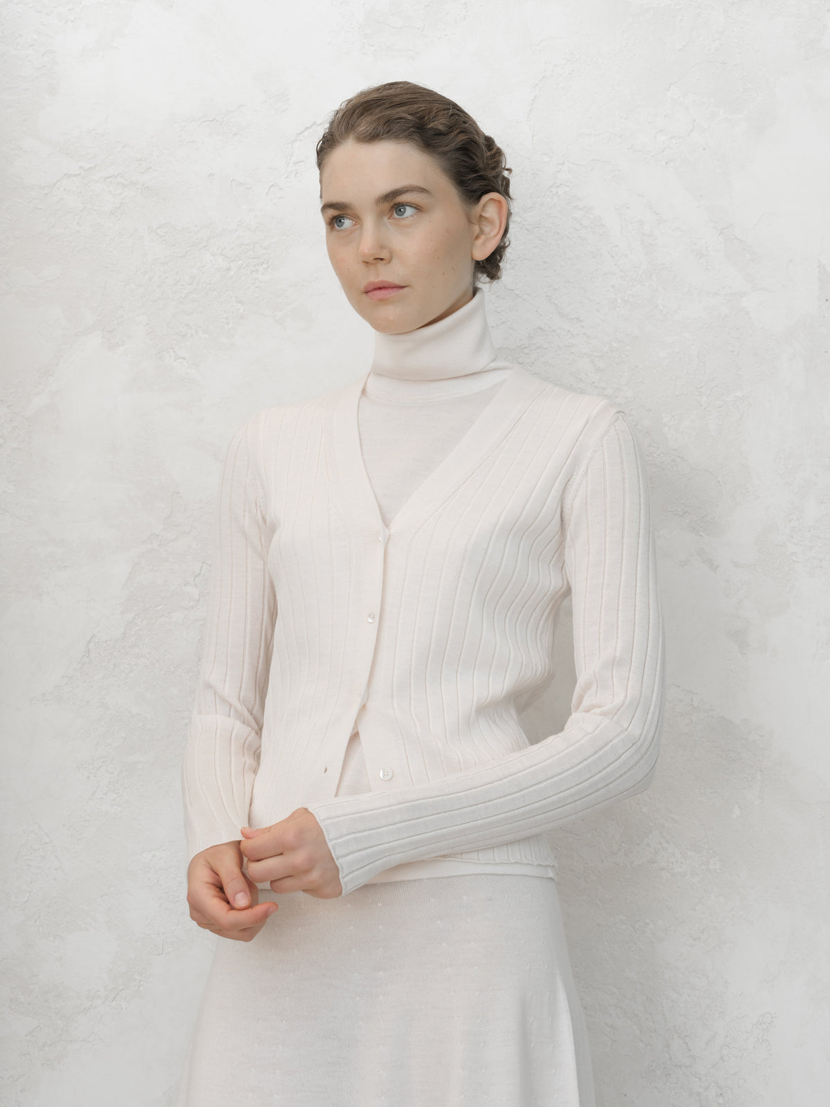 Cardigan a Costine in Merino Extra Fine