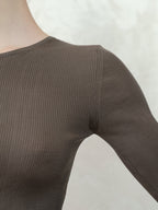 Maglia Girocollo a Coste in Seta Mulberry