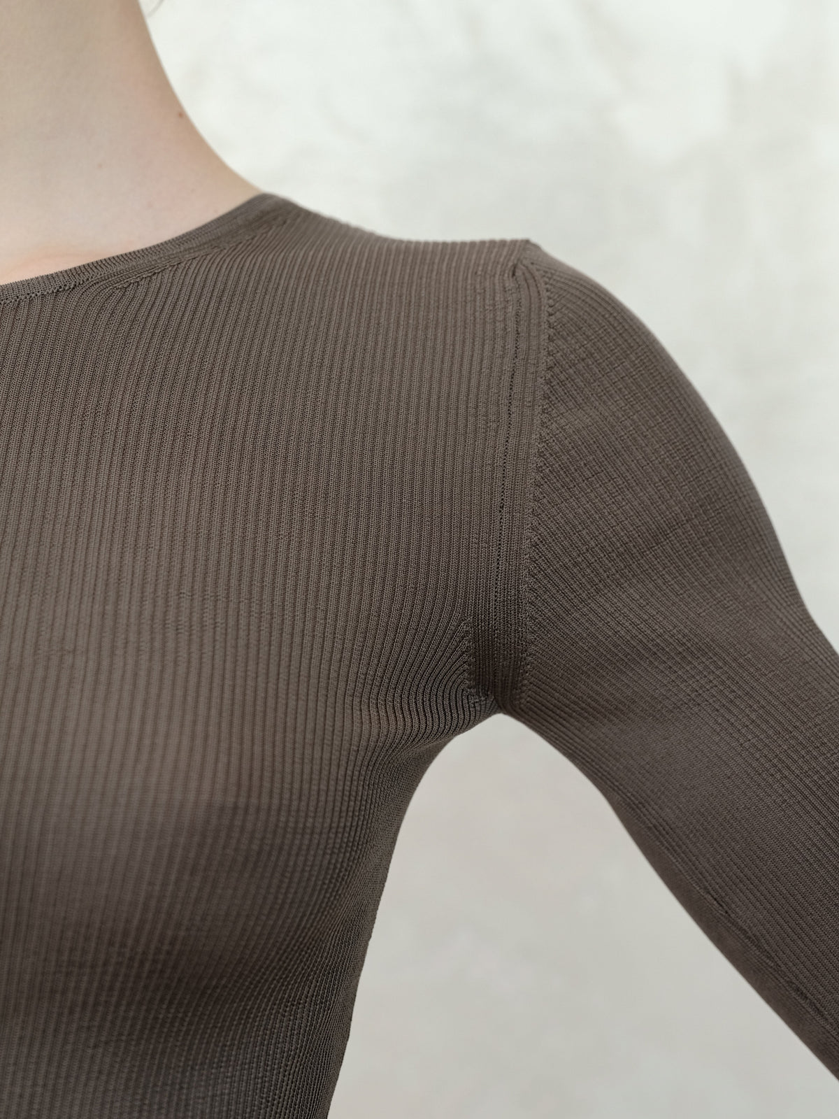 Maglia Girocollo a Coste in Seta Mulberry