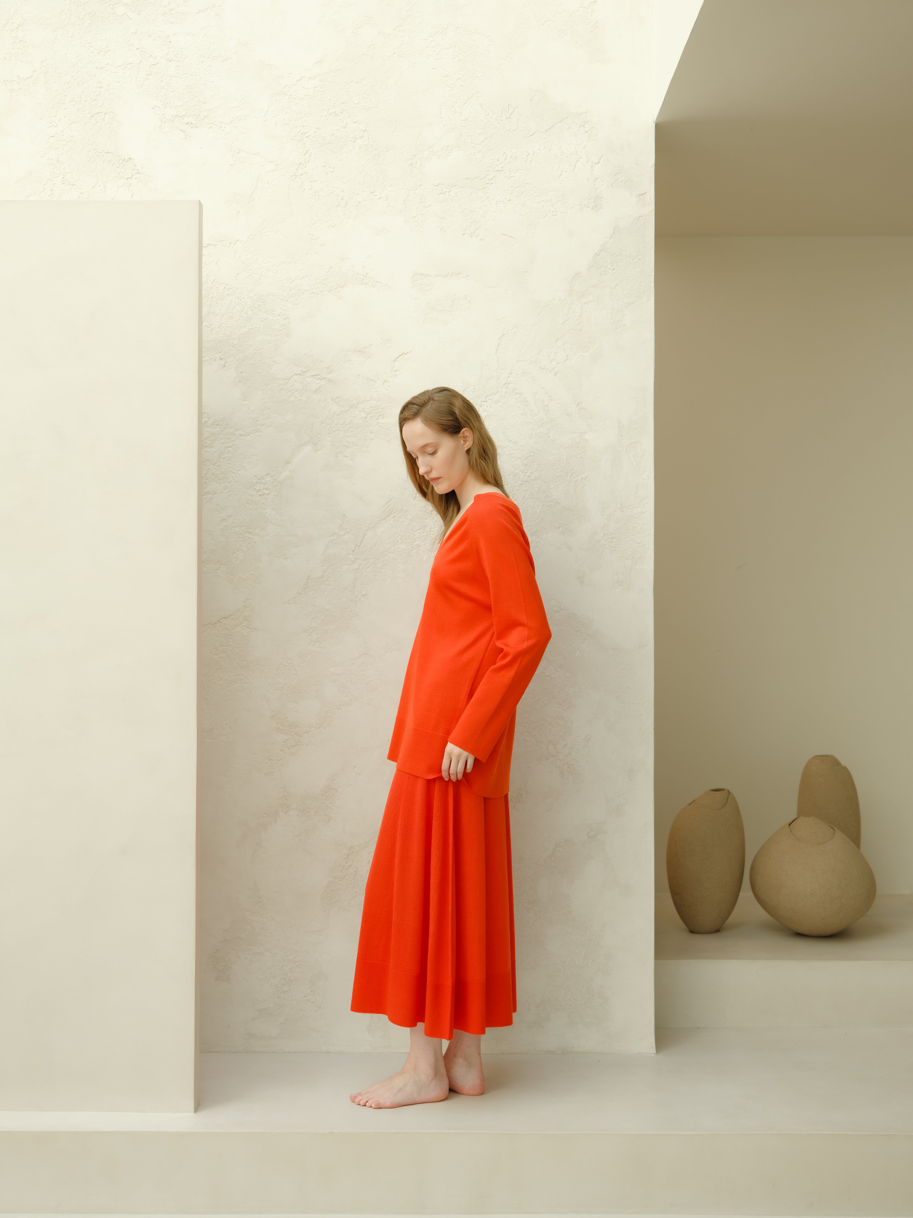 Extra Fine Merino V-Neck Maxi Sweater