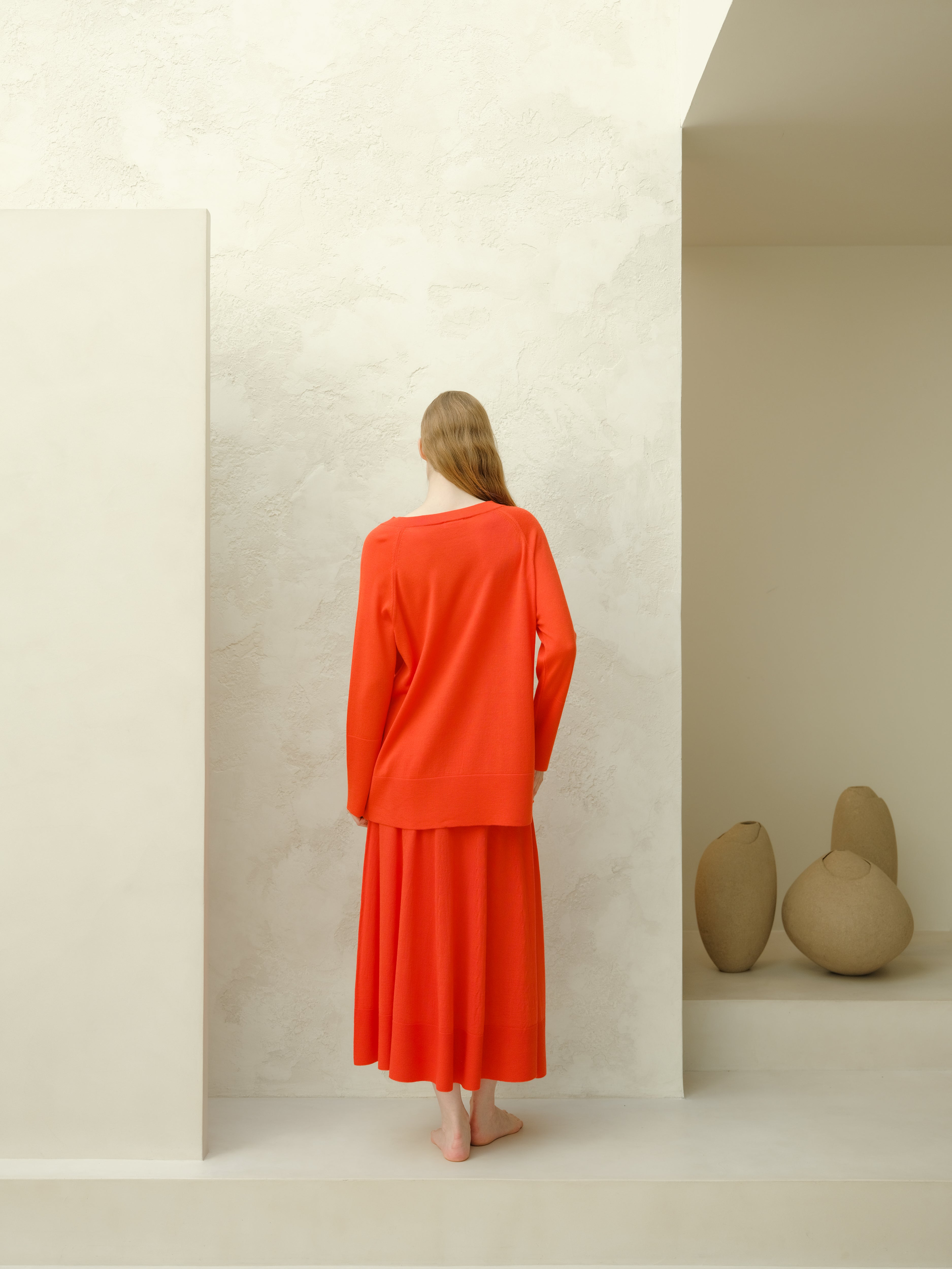 Extra Fine Merino V-Neck Maxi Sweater