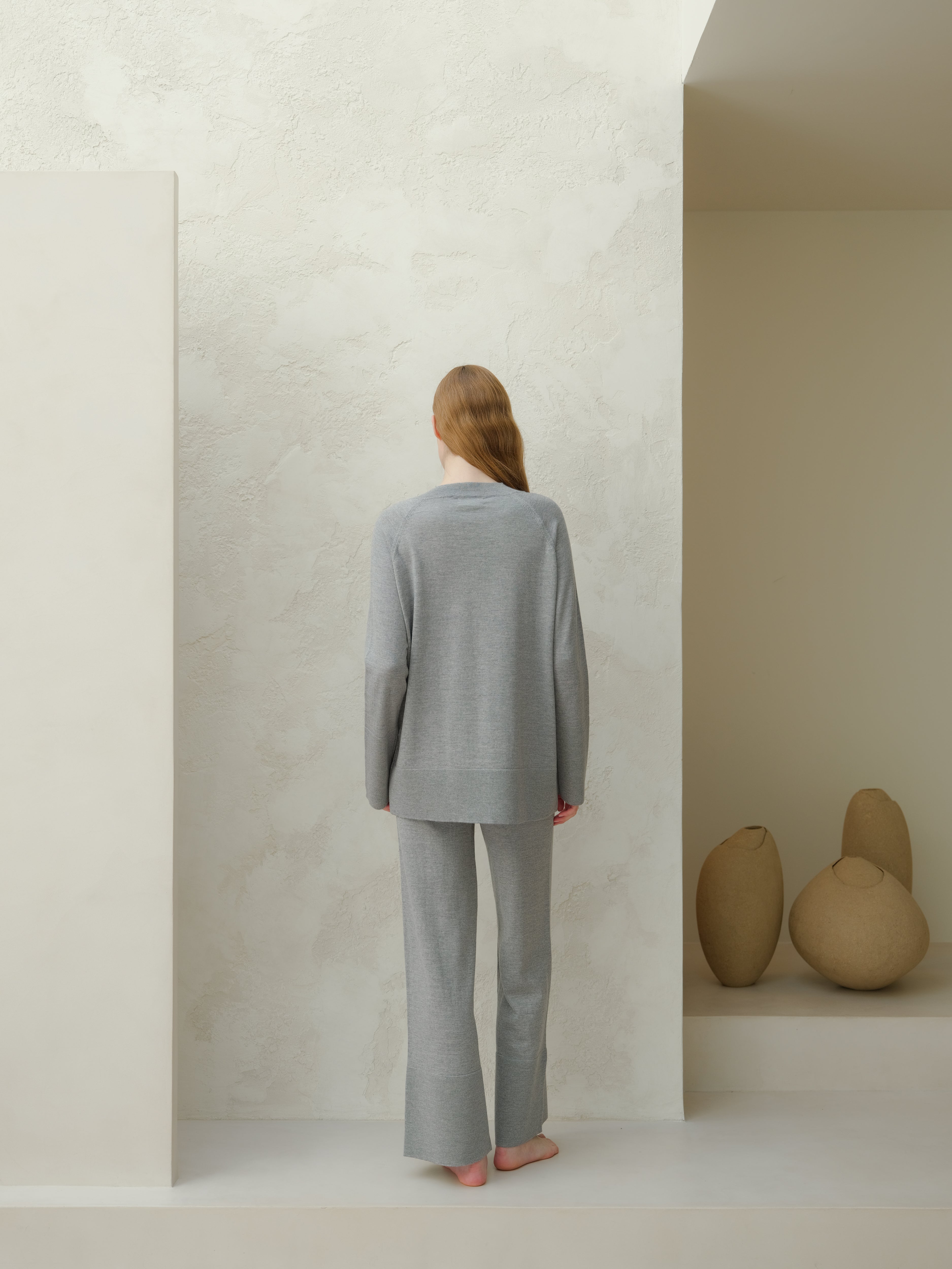 Extra Fine Merino V-Neck Maxi Sweater