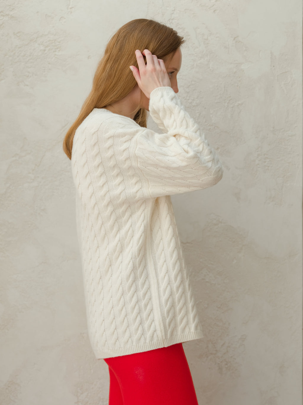 Maglia Maxi Trecce in Misto Cashmere