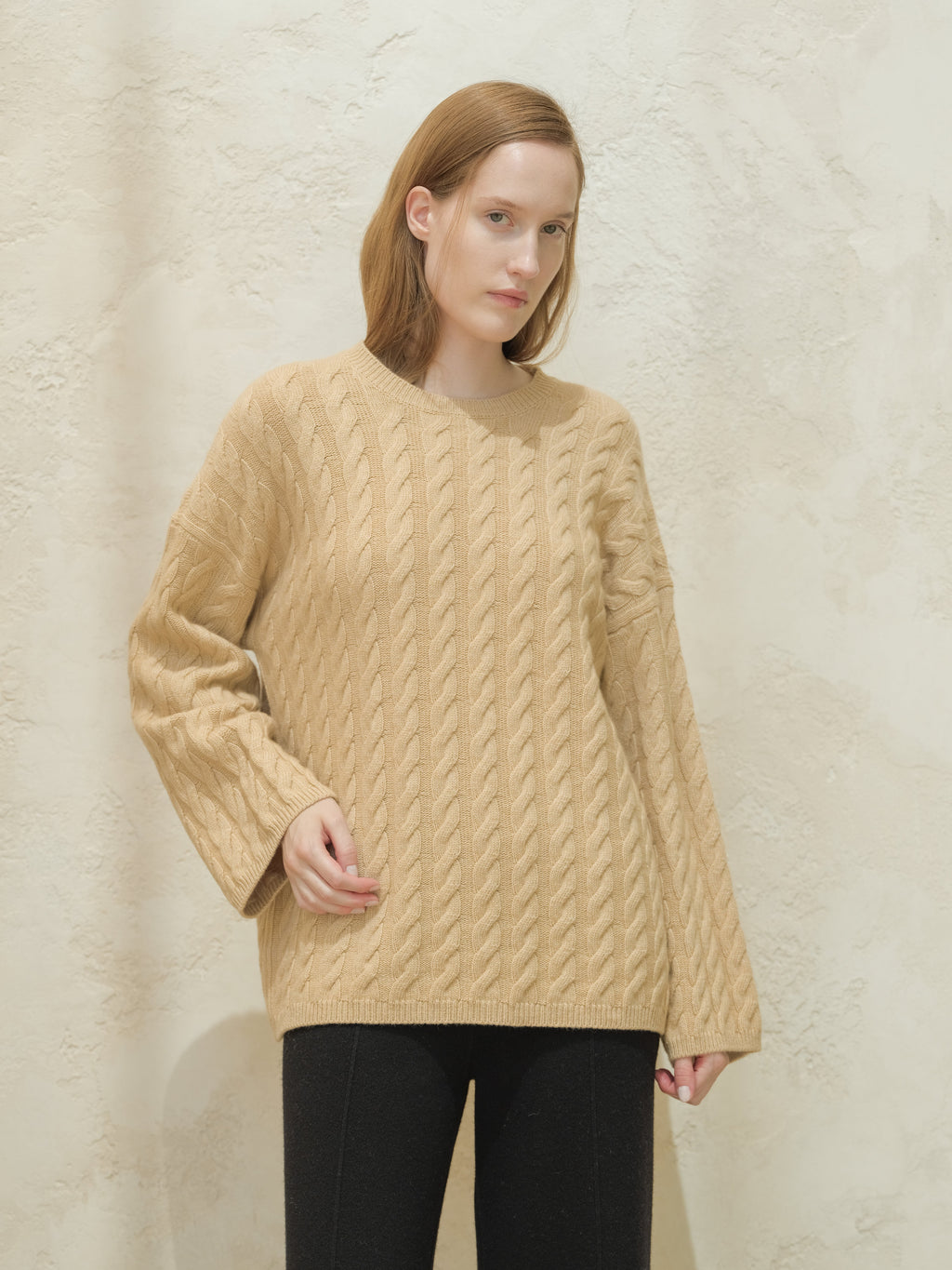 Maglia Maxi Trecce in Misto Cashmere