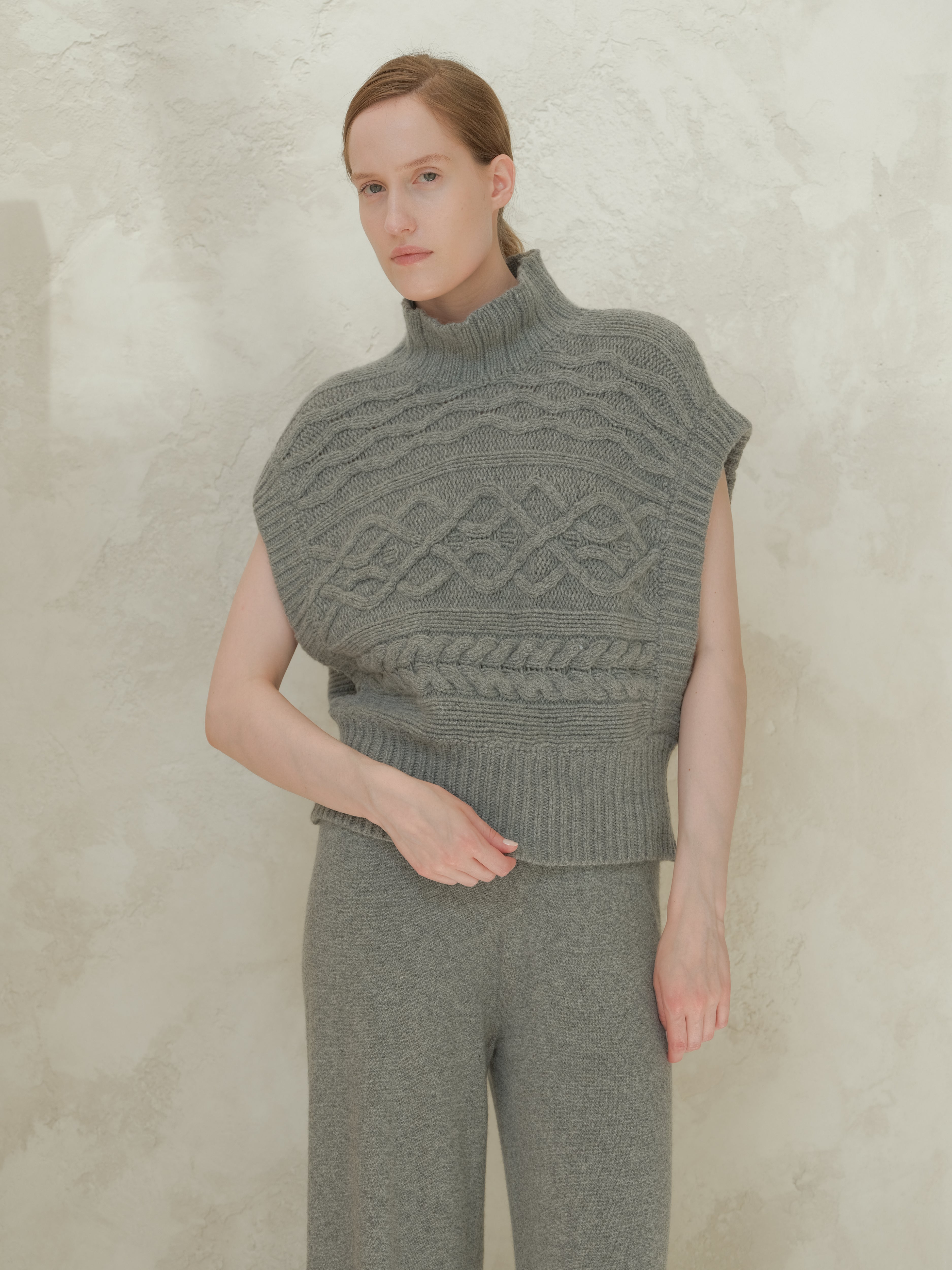 Cashmere Mix Cable Tunic