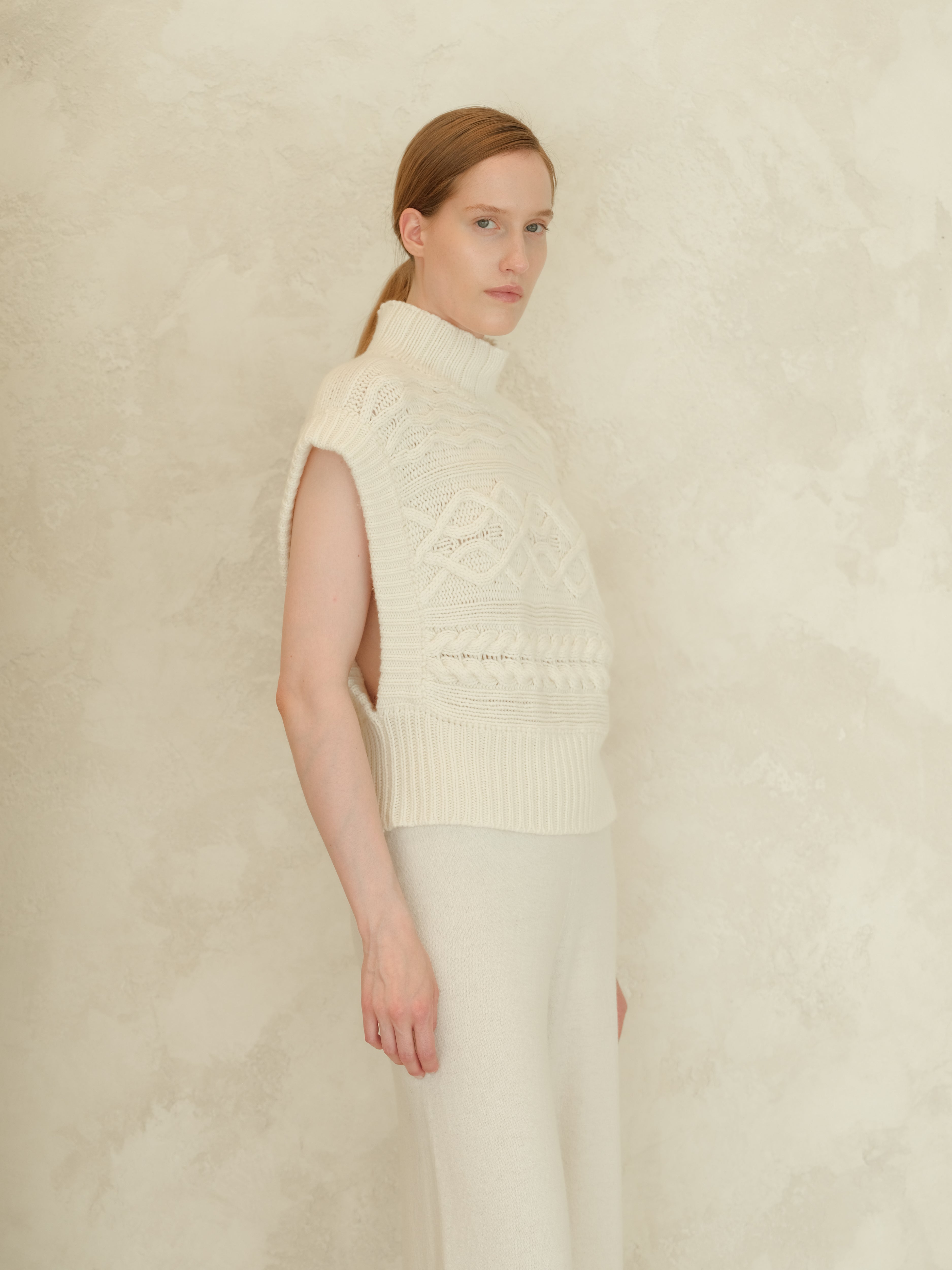 Cashmere Mix Cable Tunic