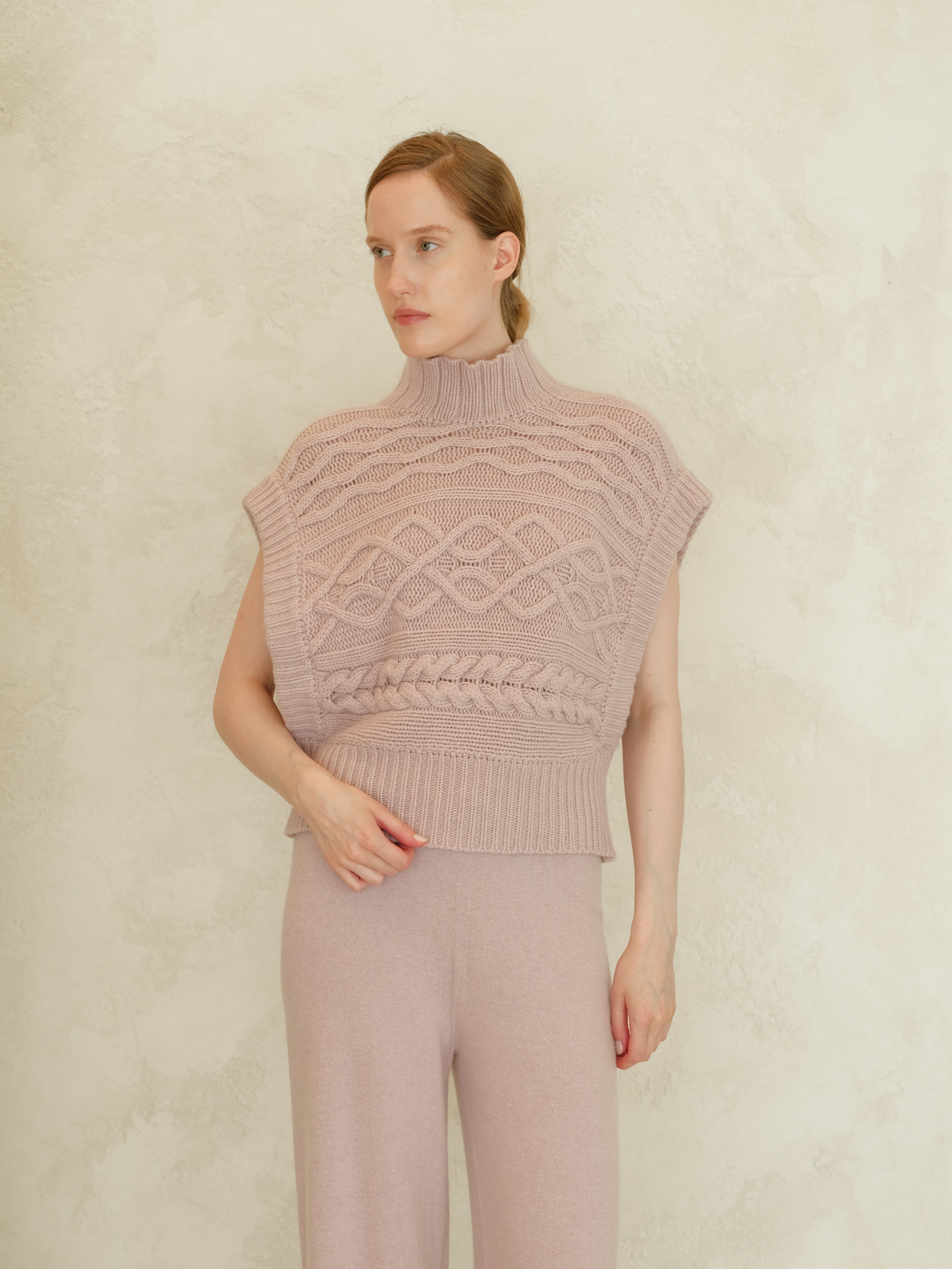Cashmere Mix Cable Tunic