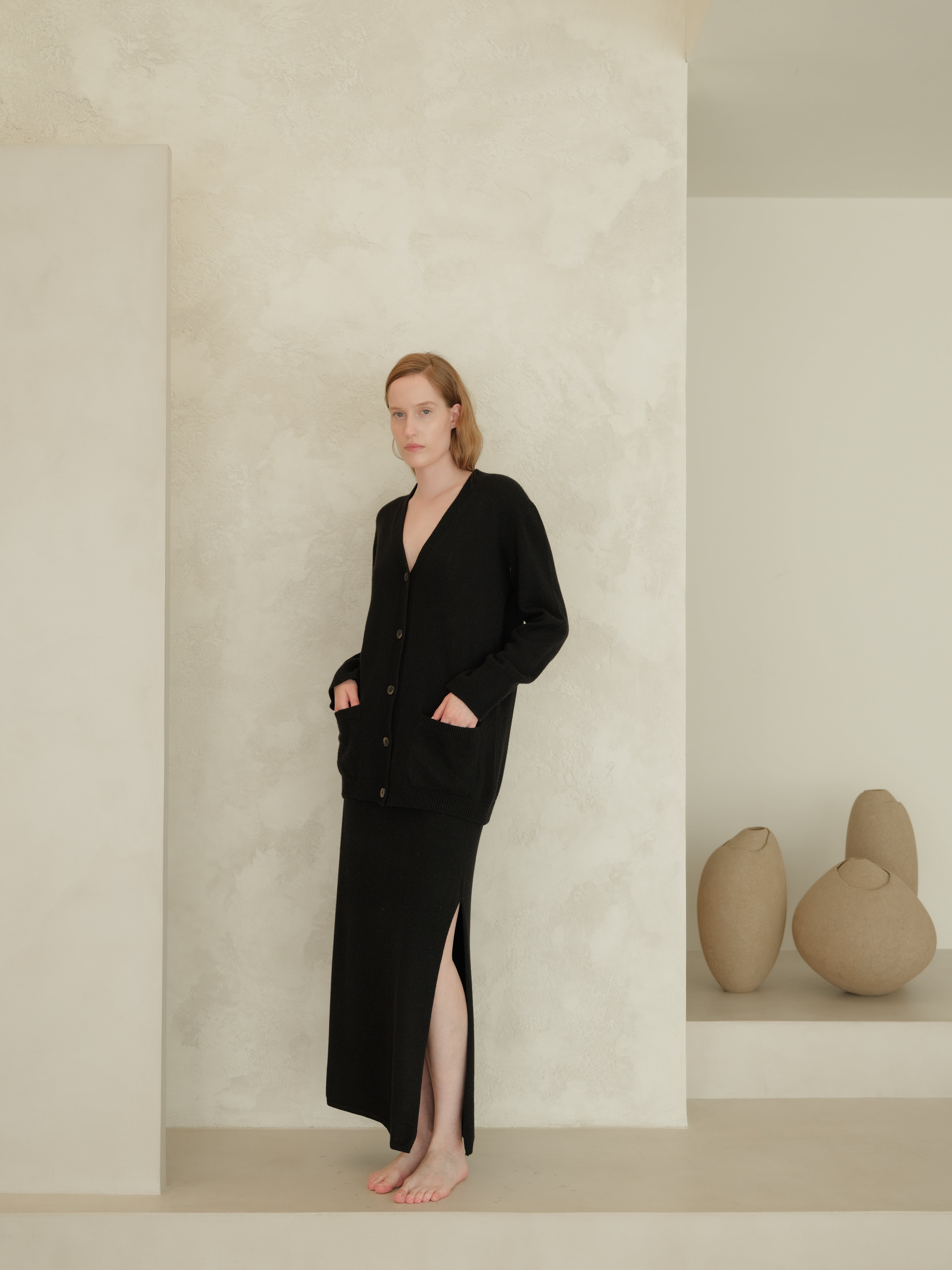 Cashmere Mix Long Skirt