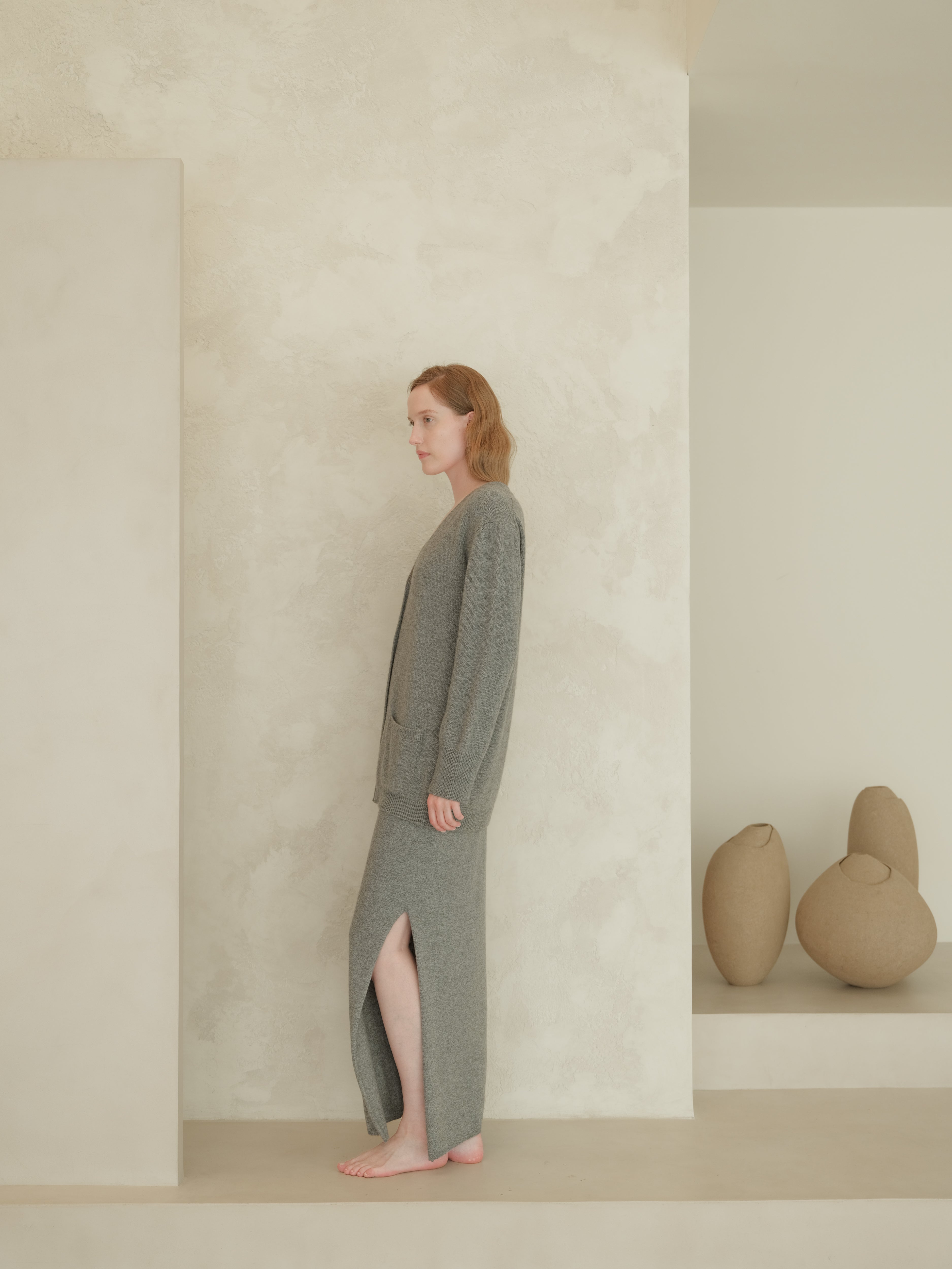 Cashmere Mix Long Skirt