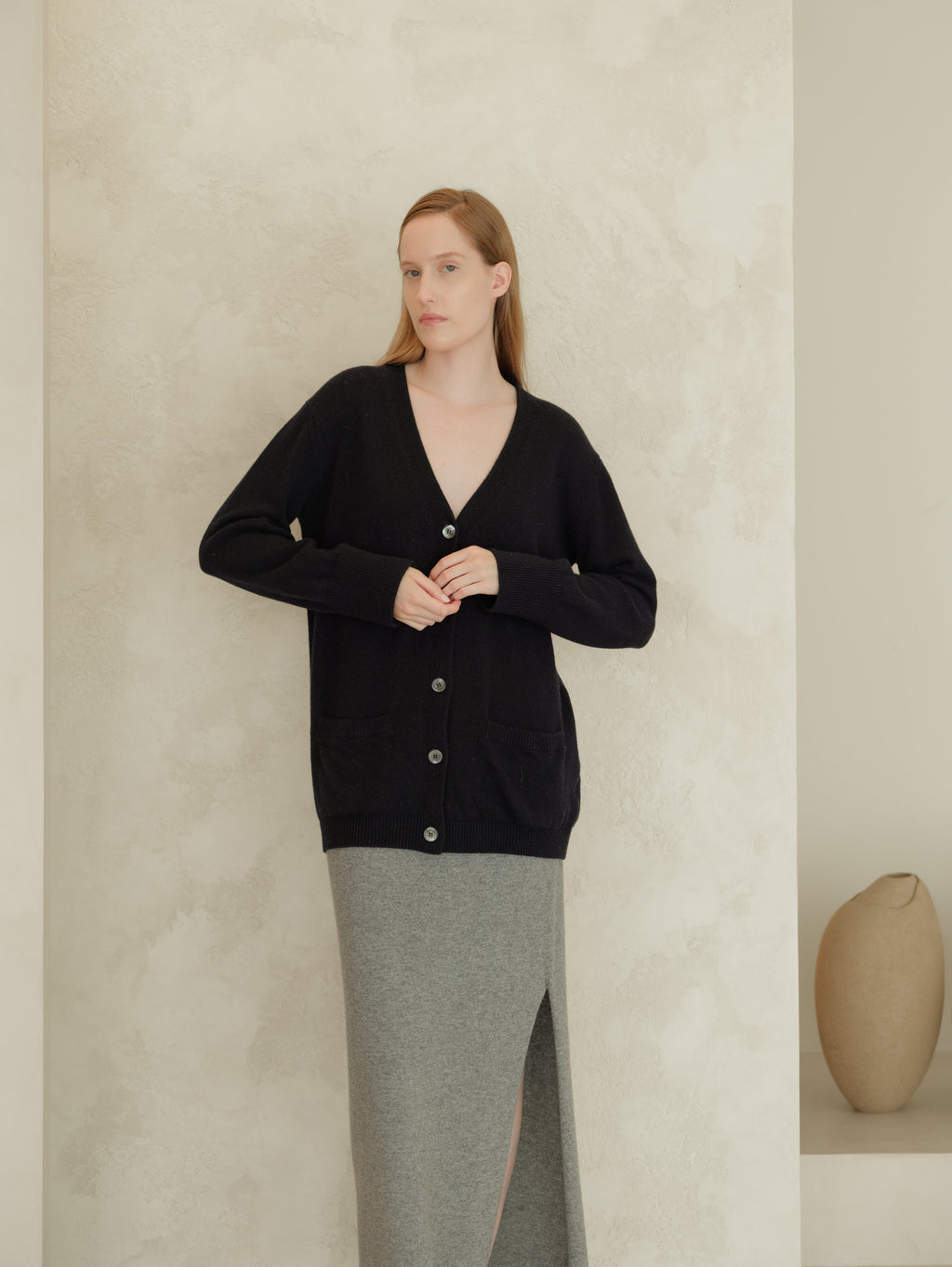 Cardigan Lungo in Misto Cashmere