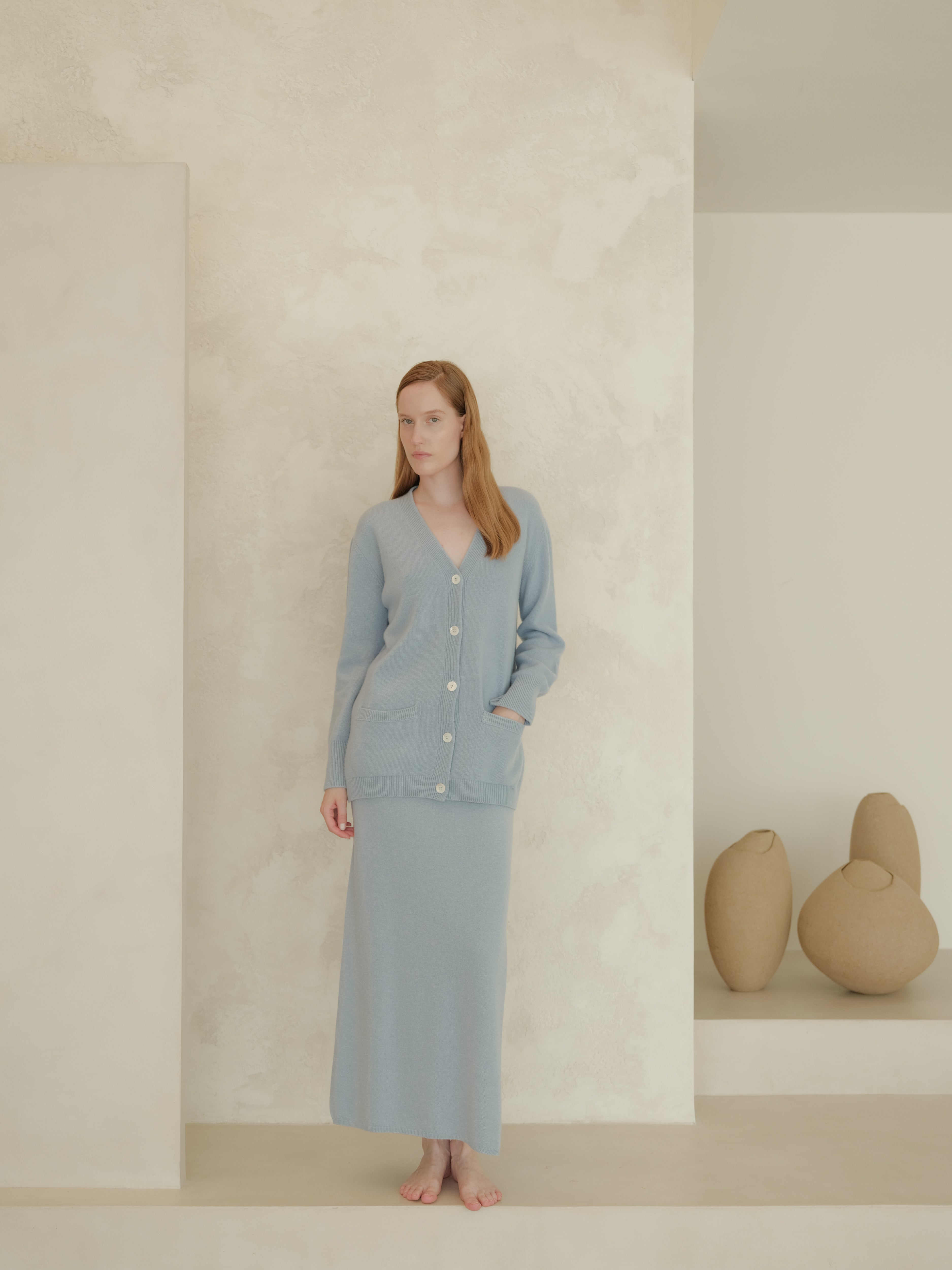 Cashmere Mix Long Skirt