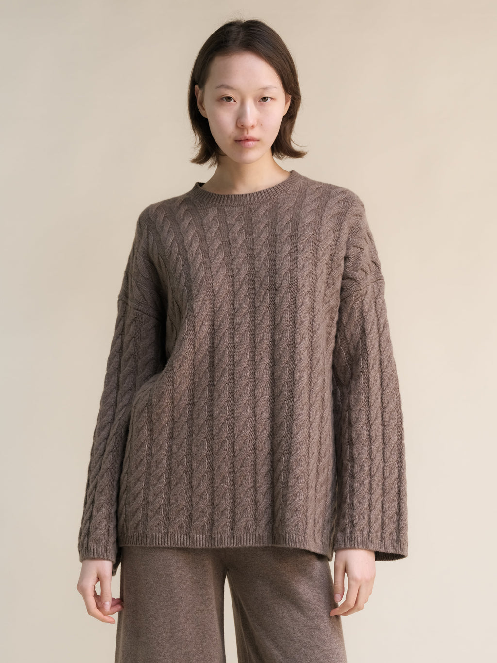 Maglia Maxi Trecce in Misto Cashmere