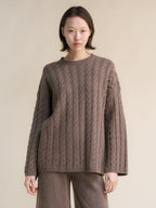 Maglia Maxi Trecce in Misto Cashmere