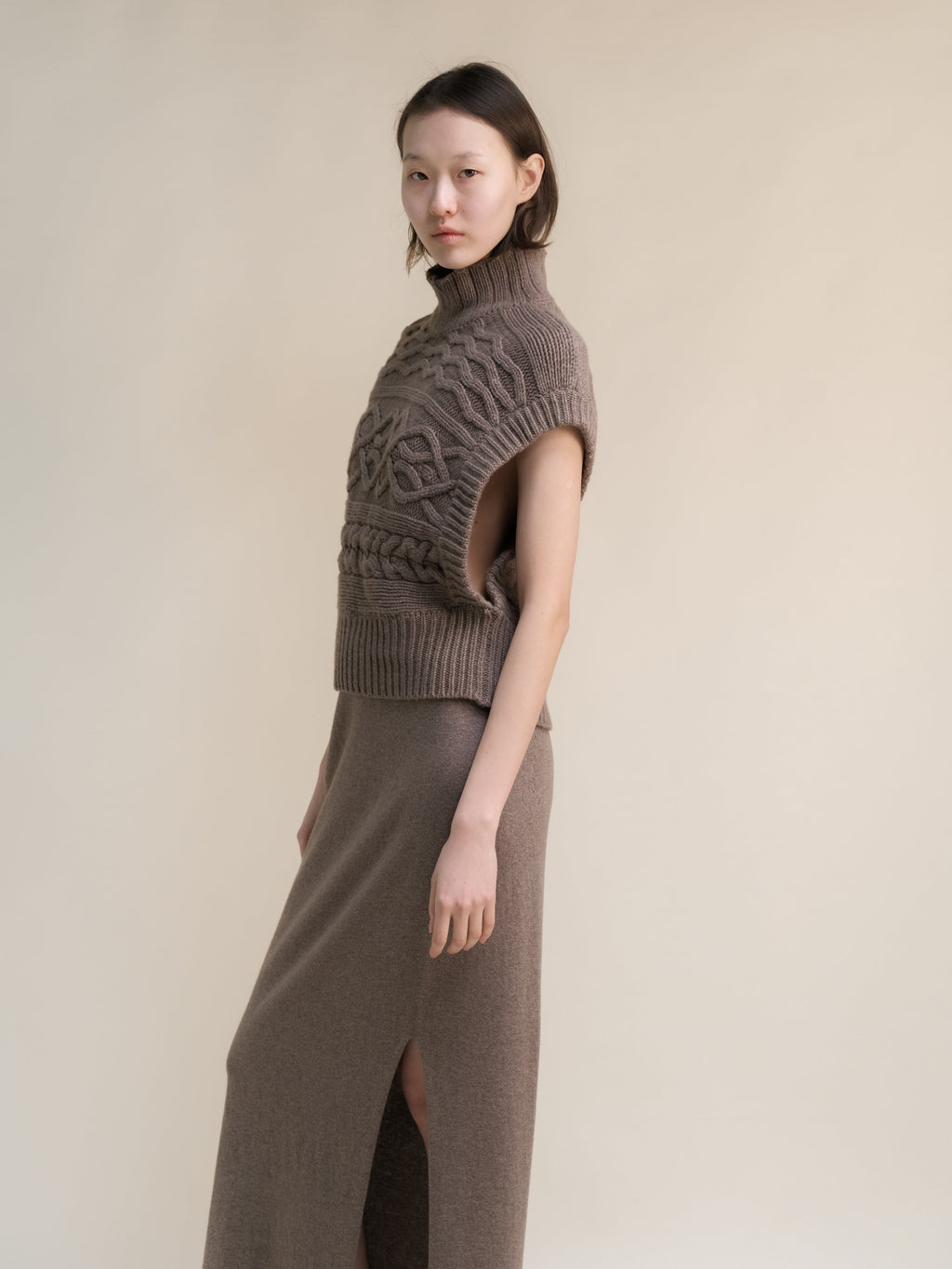 Cashmere Mix Cable Tunic