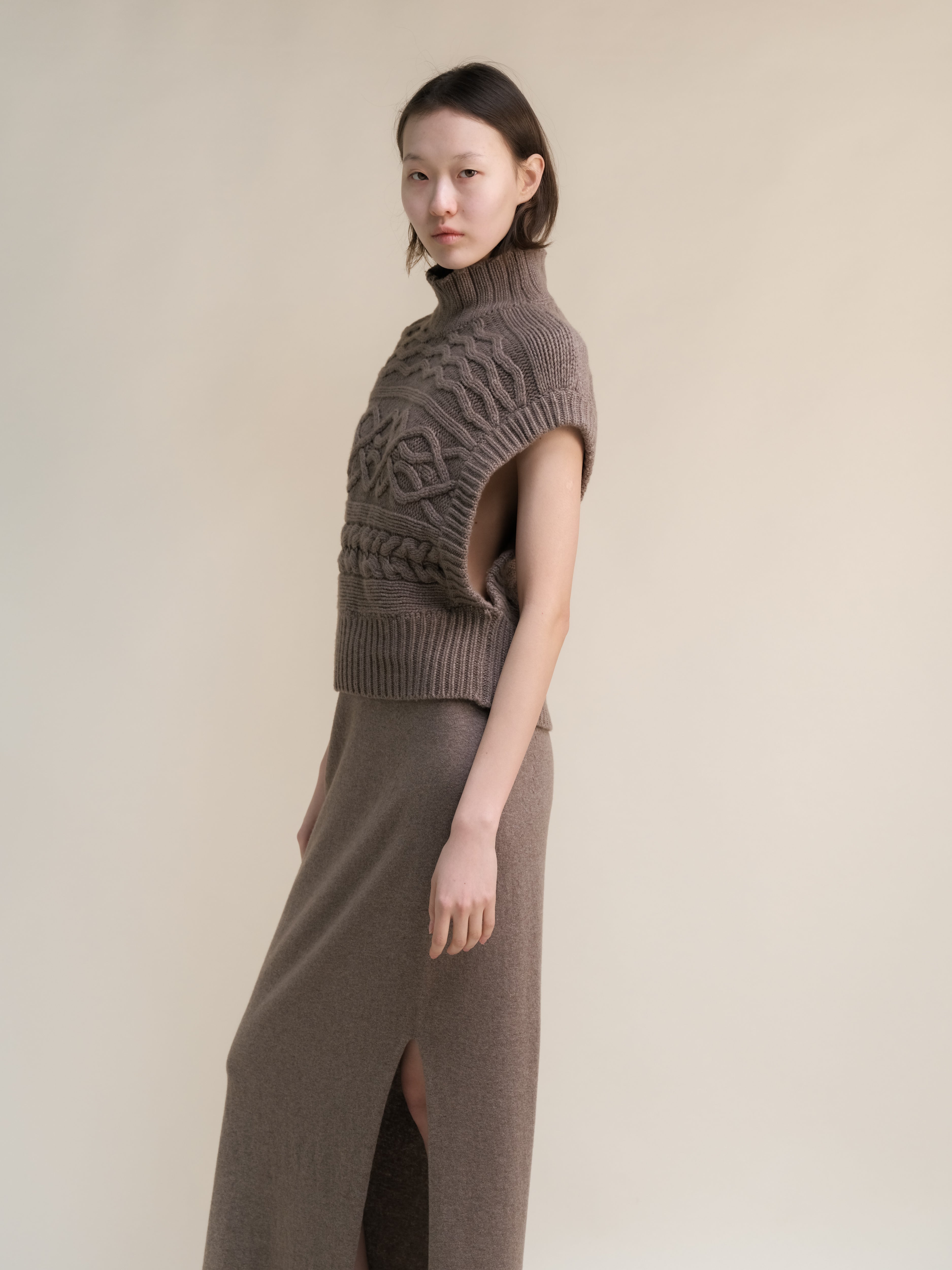 Cashmere Mix Cable Tunic
