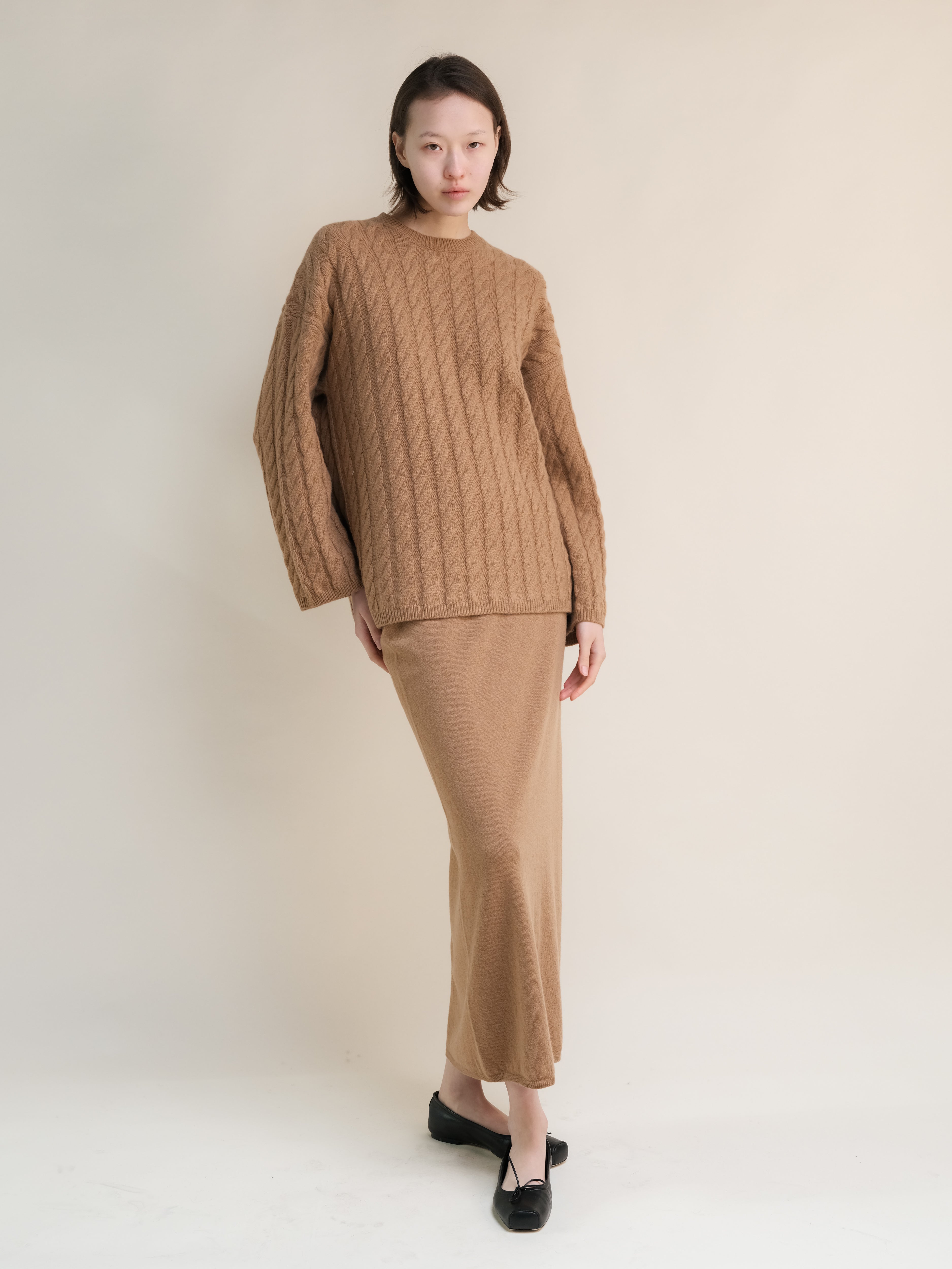 Maglia Maxi Trecce in Misto Cashmere