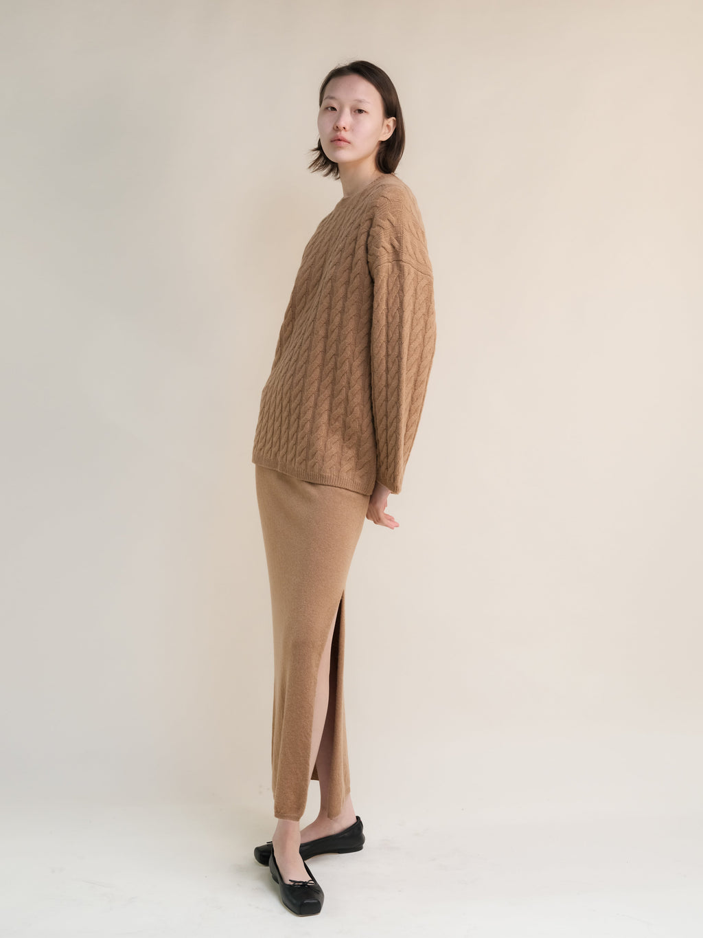 Maglia Maxi Trecce in Misto Cashmere