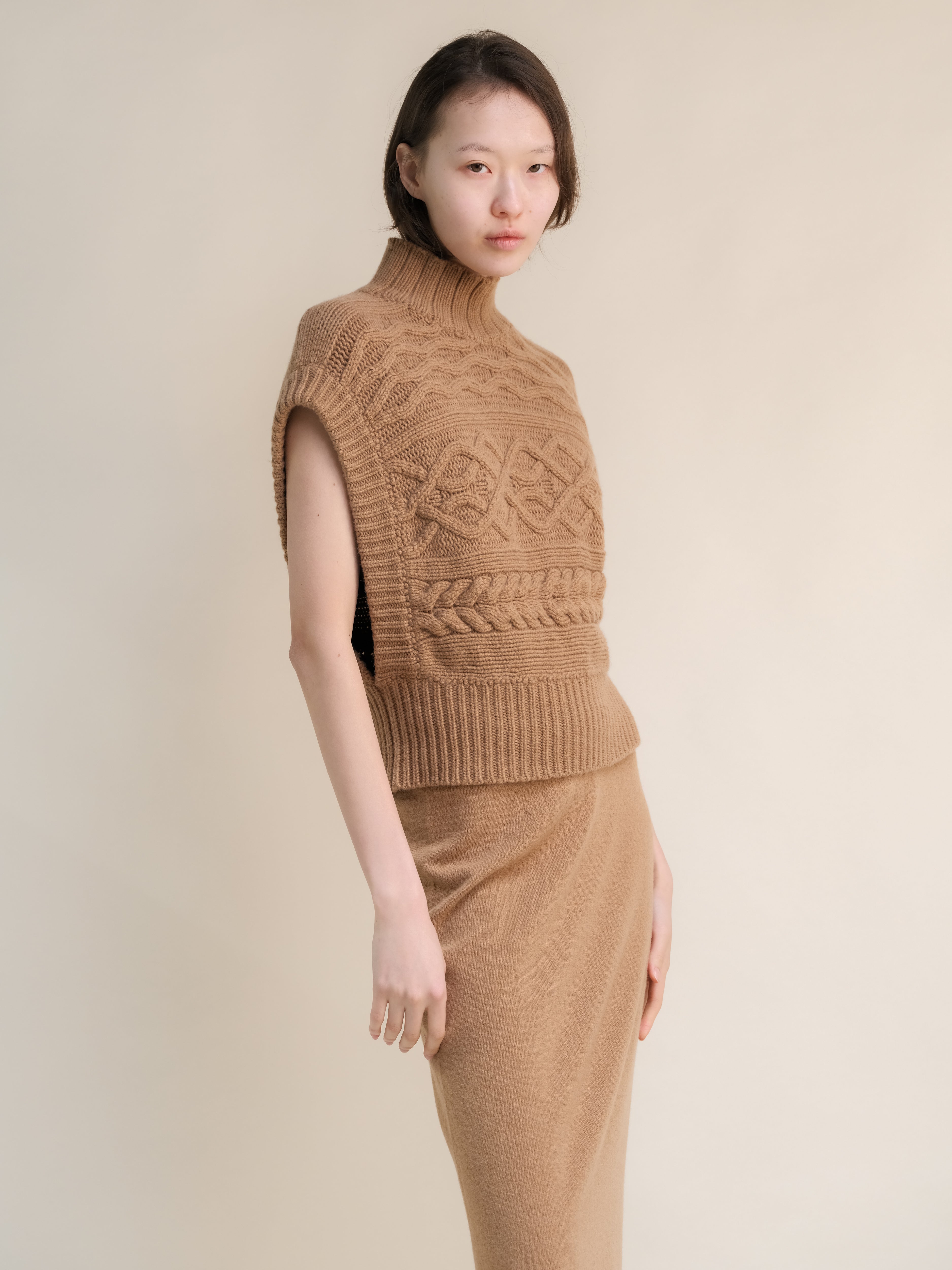 Cashmere Mix Cable Tunic