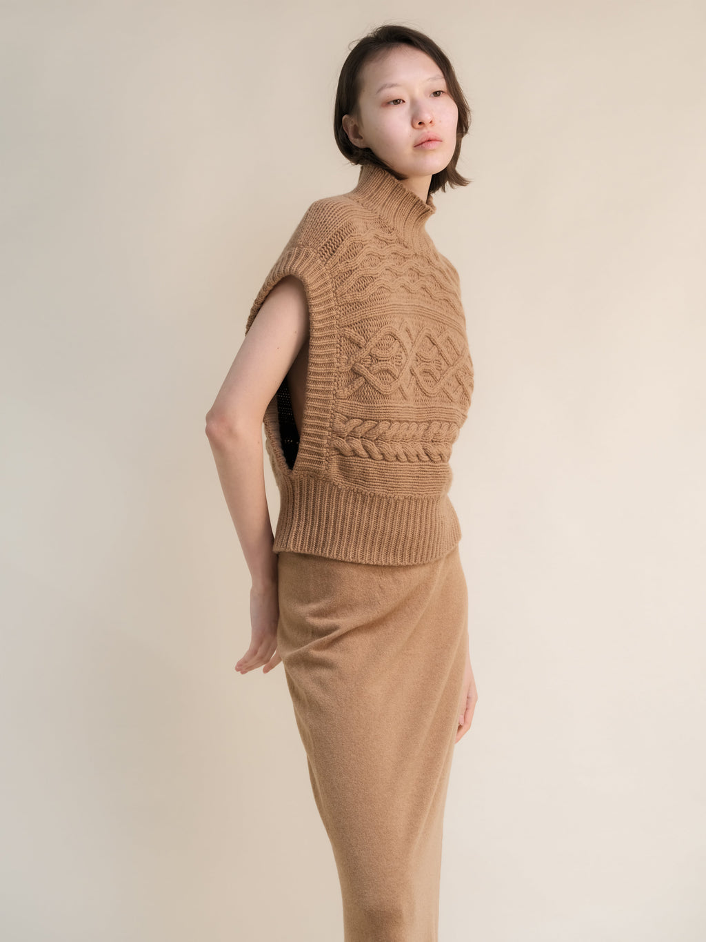 Cashmere Mix Cable Tunic