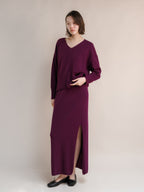 Cashmere Mix Long Skirt