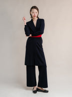 Cardigan Aperto in Lana e Cashmere con Maniche Lunghe