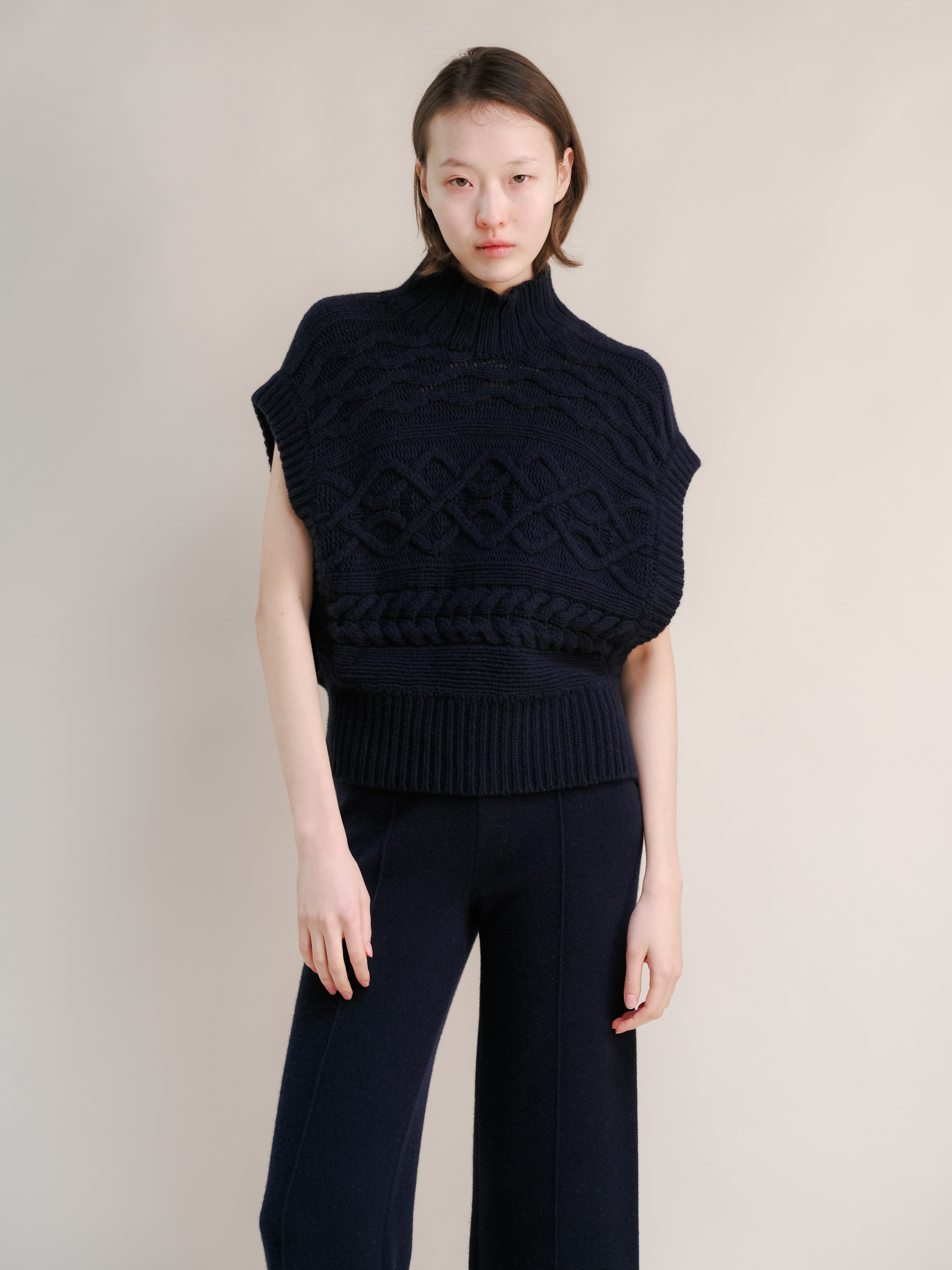 Cashmere Mix Cable Tunic