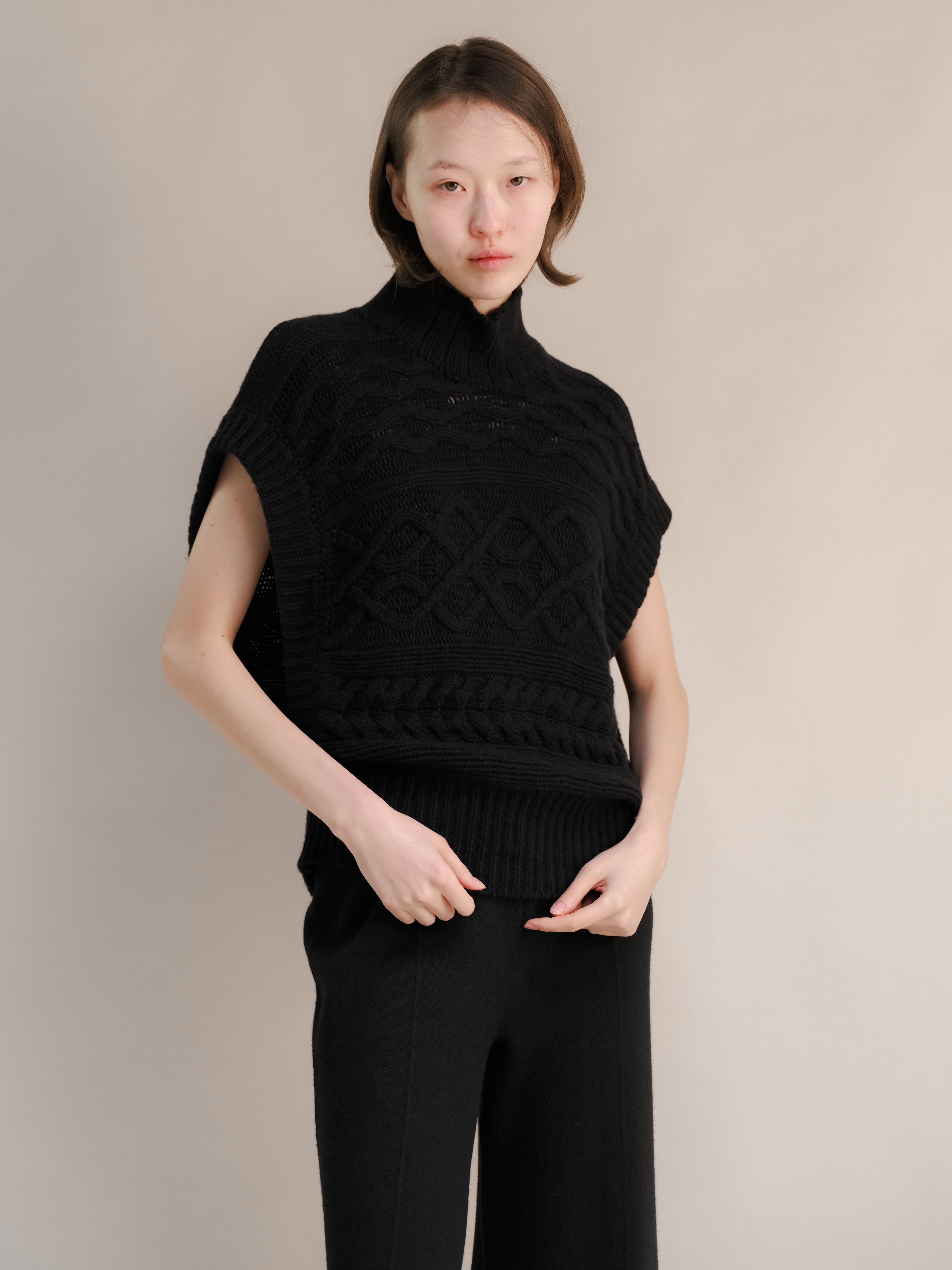 Cashmere Mix Cable Tunic