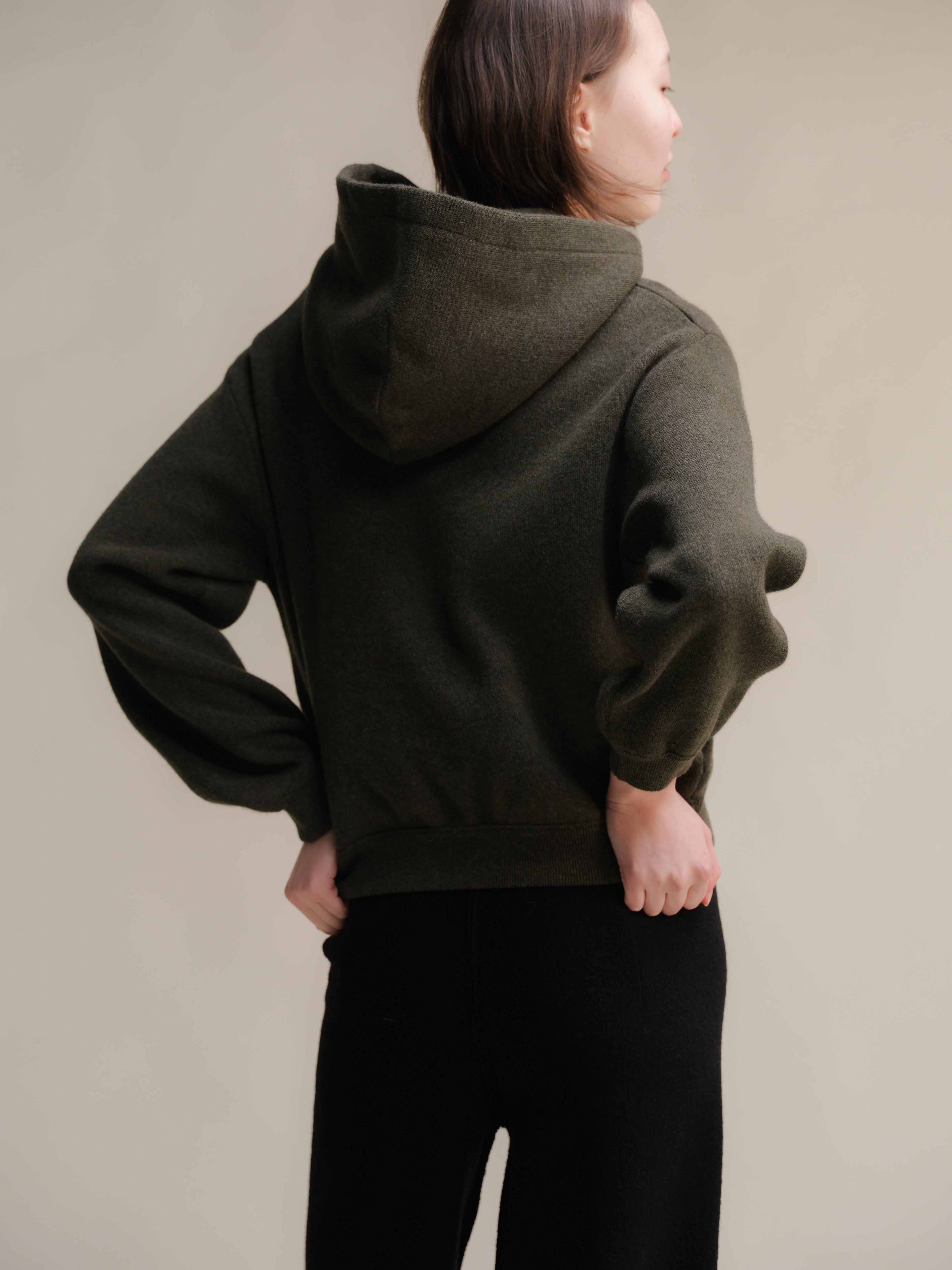Superfine Lambswool Cropped Hoodie