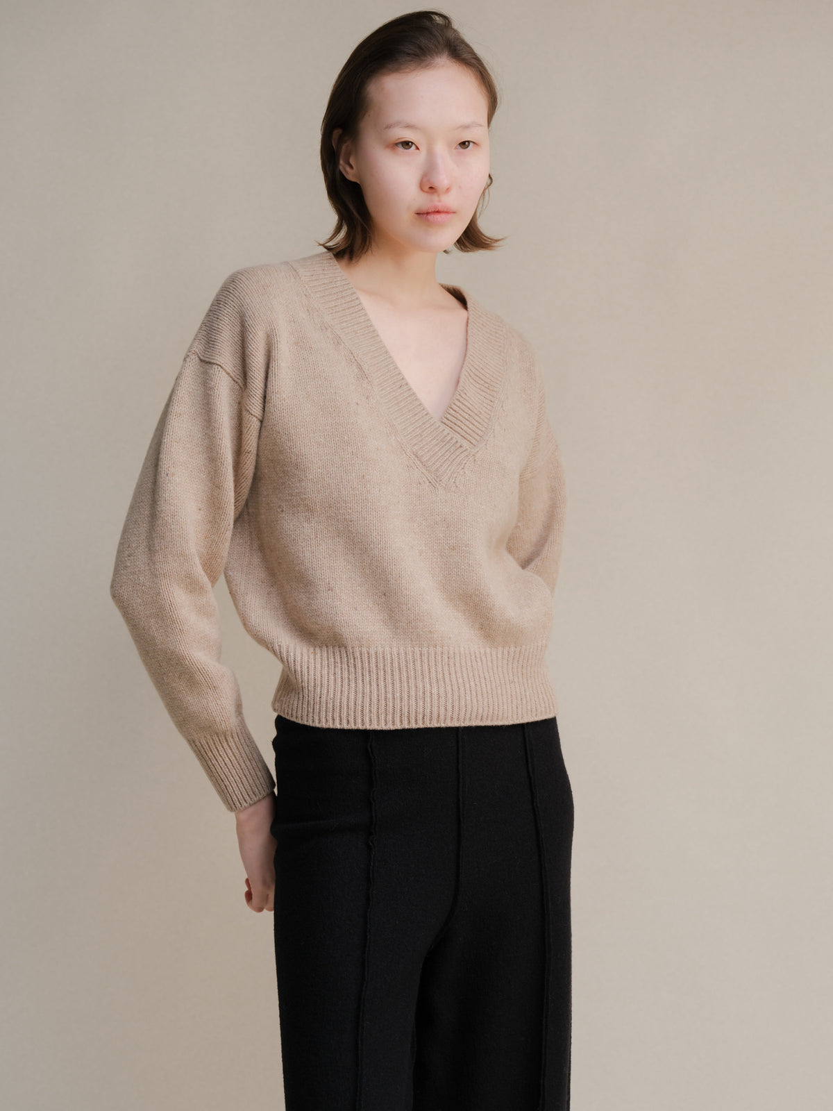 Maglia Doppio V in Tweed