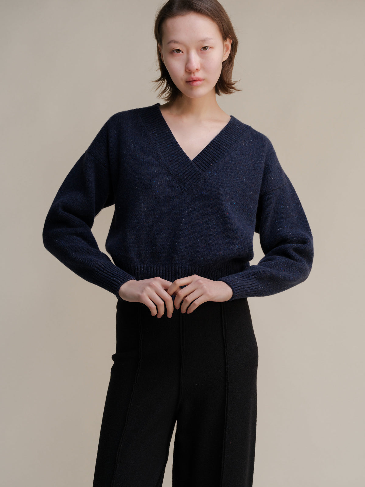 Maglia Doppio V in Tweed