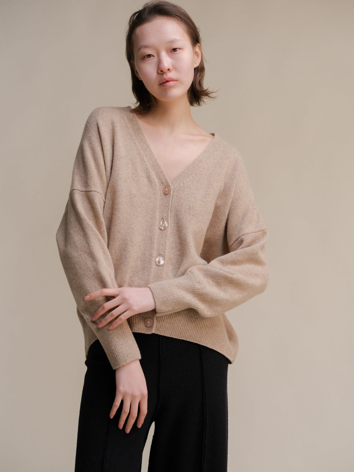 Maglia in Lana Riciclata e Vergine con Texture Tweed