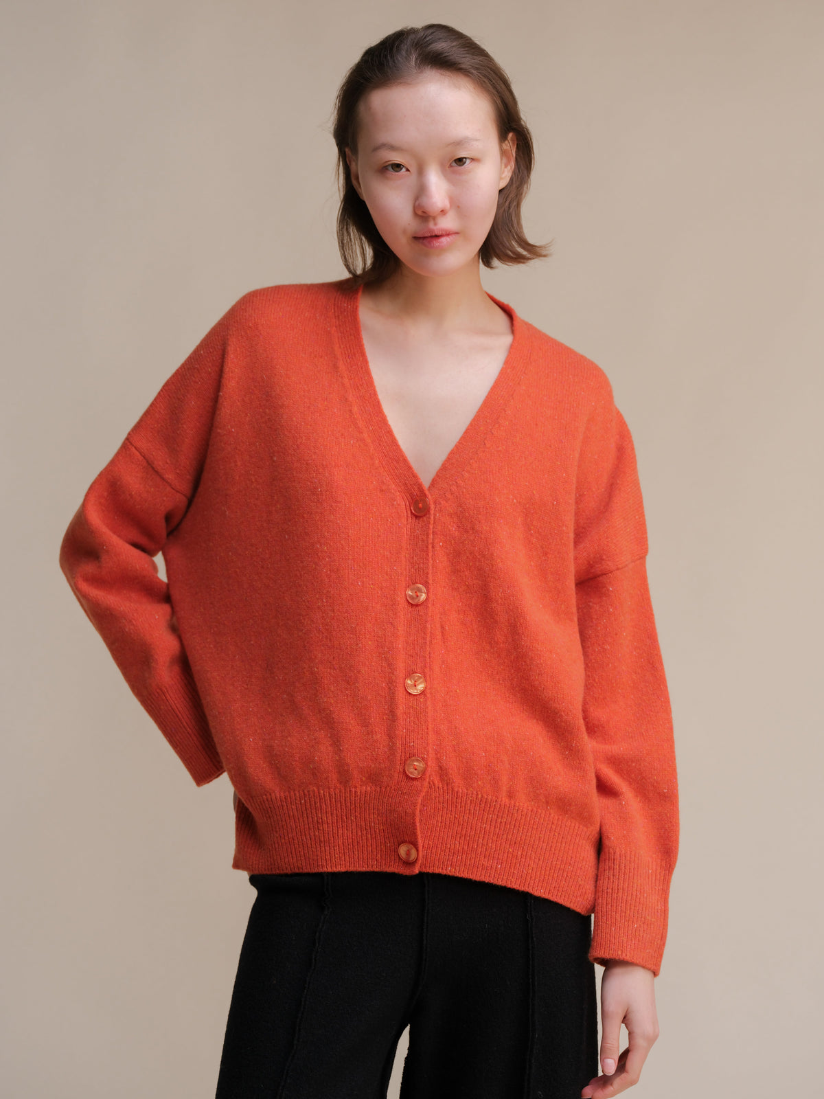 Maglia in Lana Riciclata e Vergine con Texture Tweed
