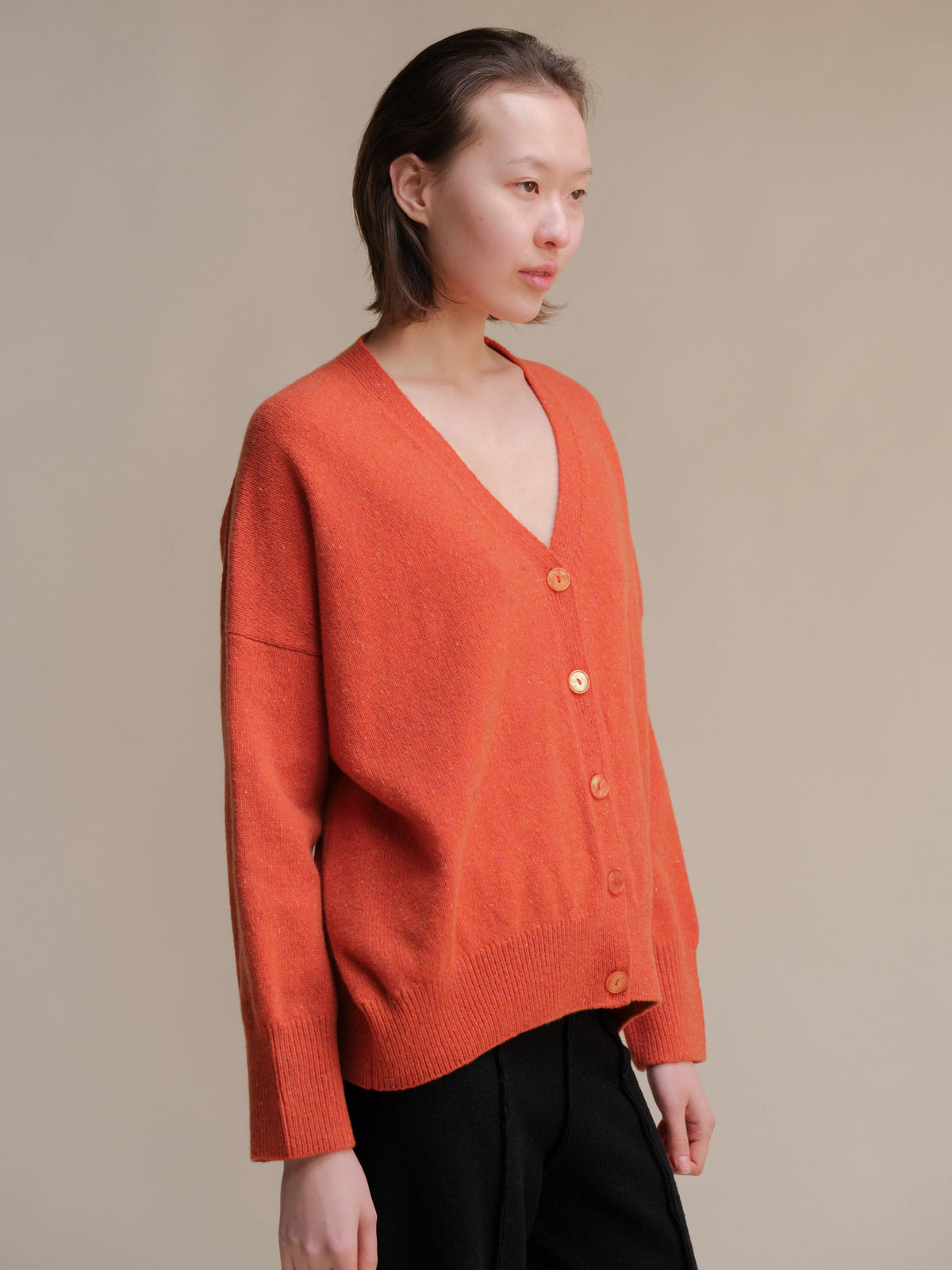 Maglia in Lana Riciclata e Vergine con Texture Tweed