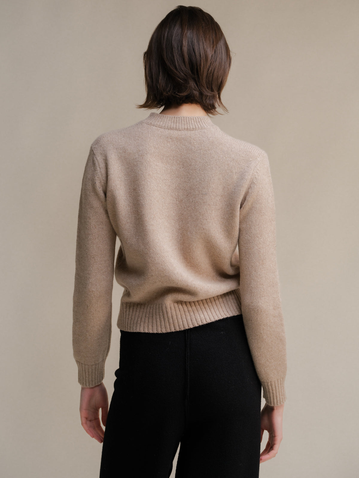 Maglia Cropped in Lana Effetto Tweed