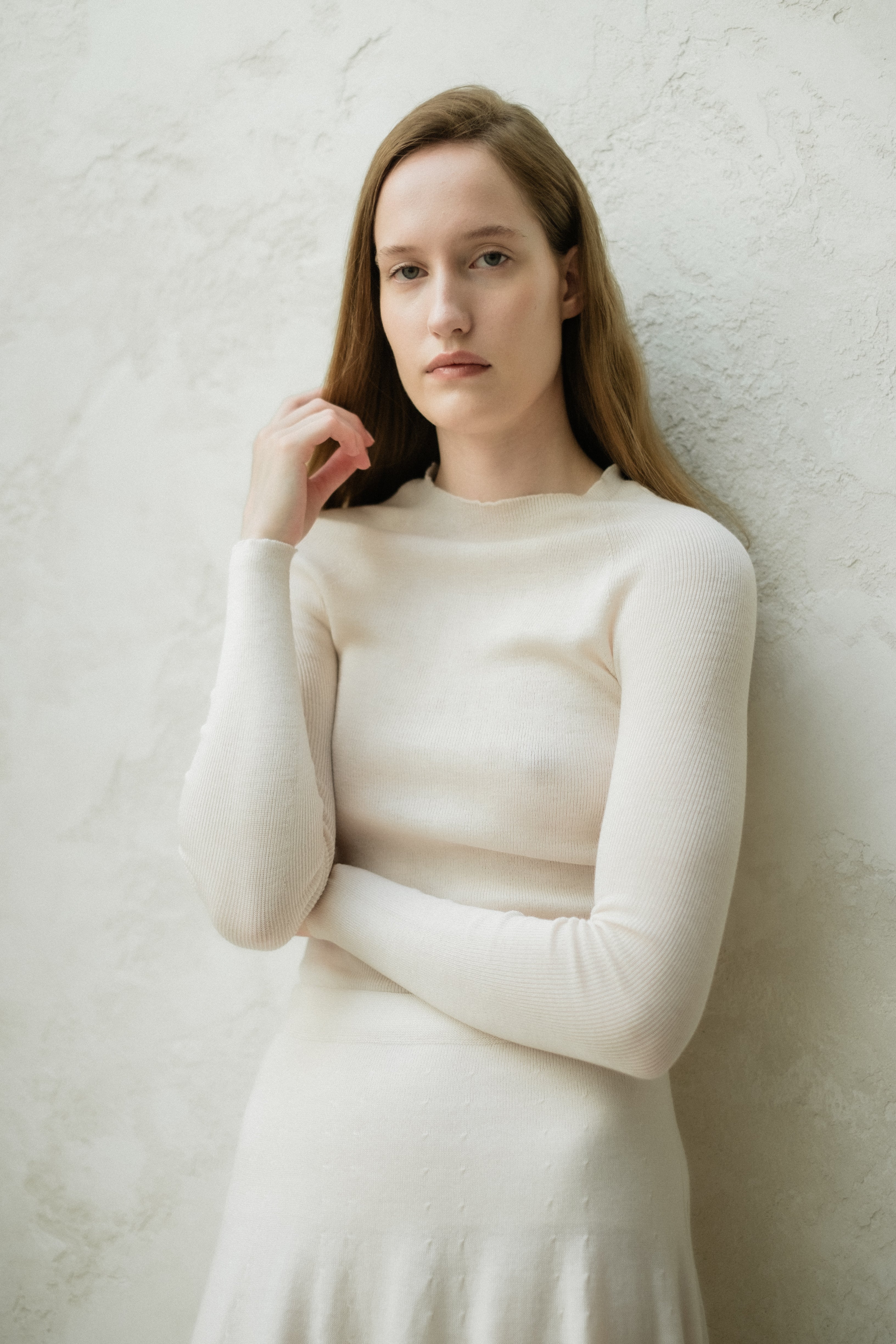 Maglia Girocollo a Costine in Lana Merino Extrafine