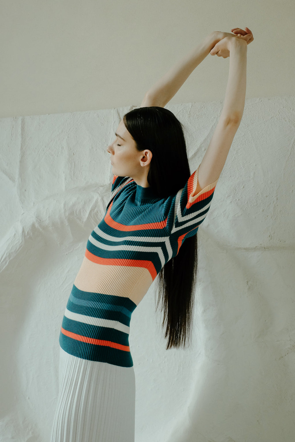 Pima Cotton Ribbed Multicolor T-Shirt-0
