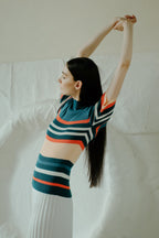 Pima Cotton Ribbed Multicolor T-Shirt-0