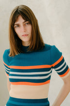 Pima Cotton Ribbed Multicolor T-Shirt