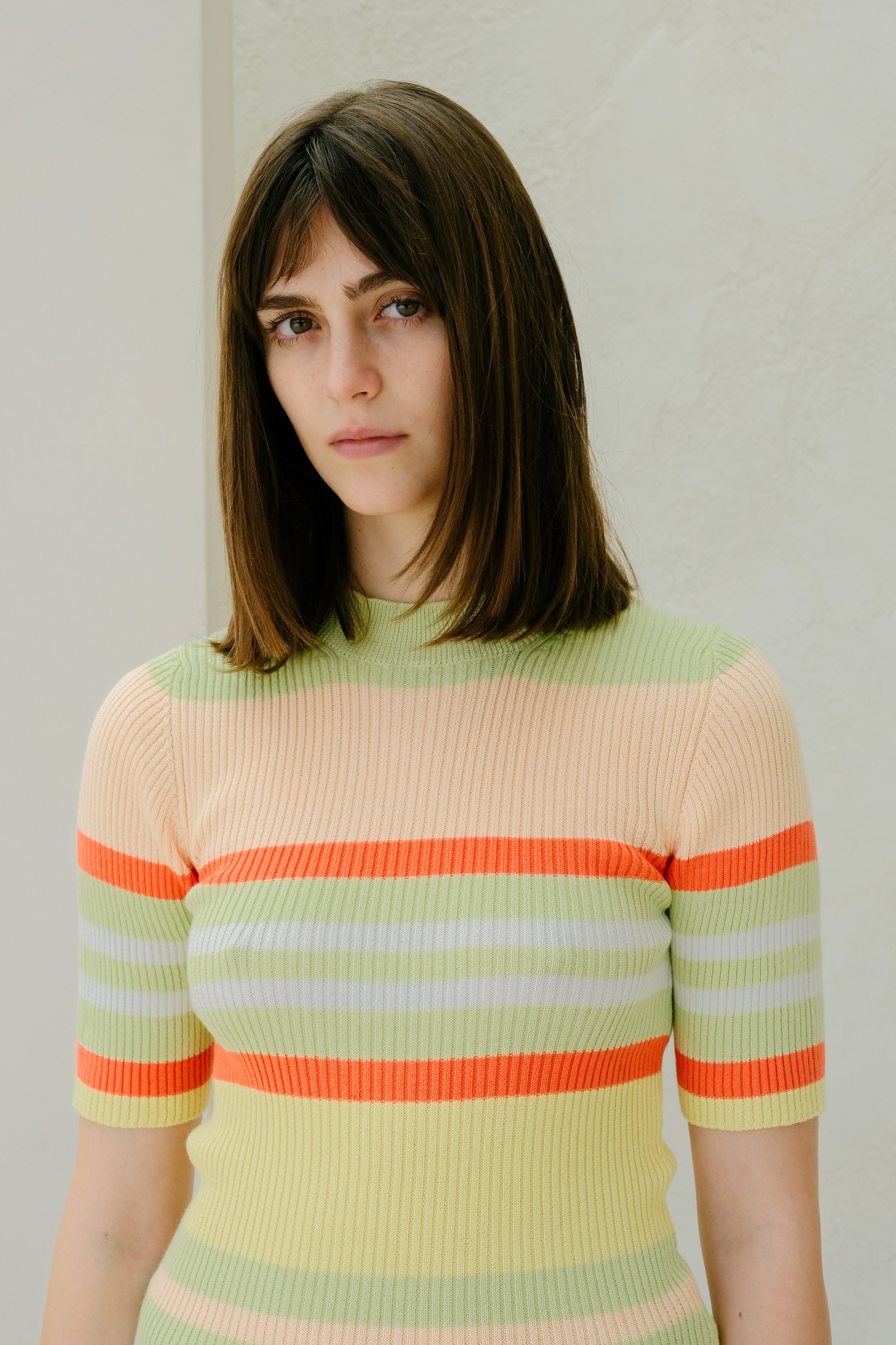 Pima Cotton Ribbed Multicolor T-Shirt