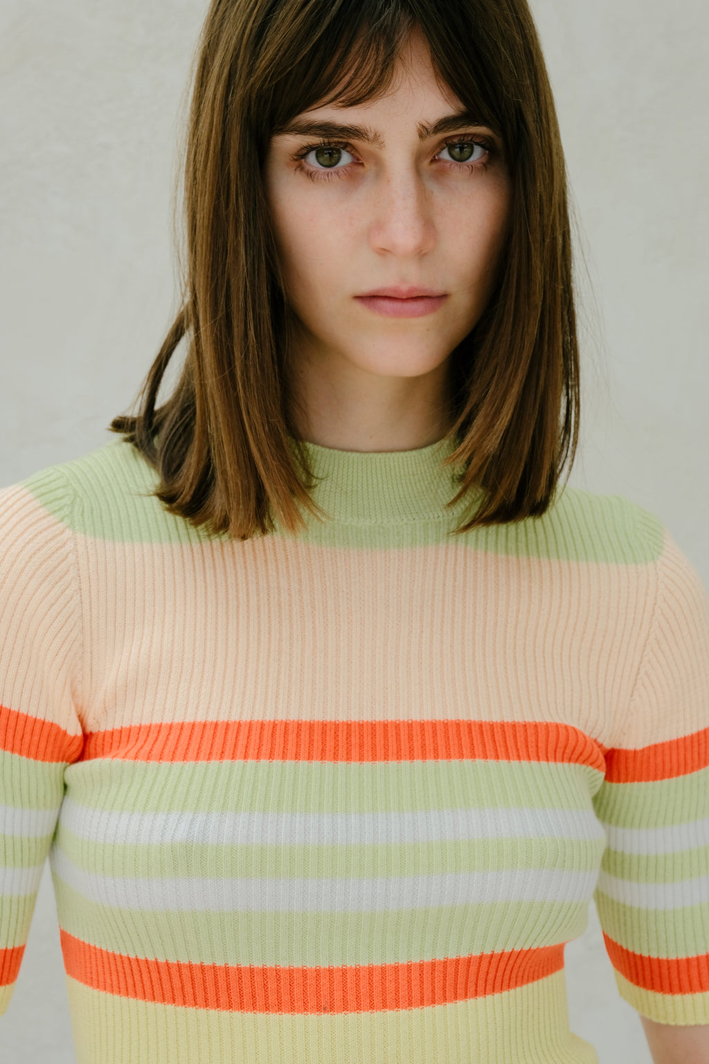 Pima Cotton Ribbed Multicolor T-Shirt
