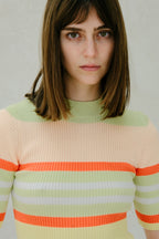 Pima Cotton Ribbed Multicolor T-Shirt