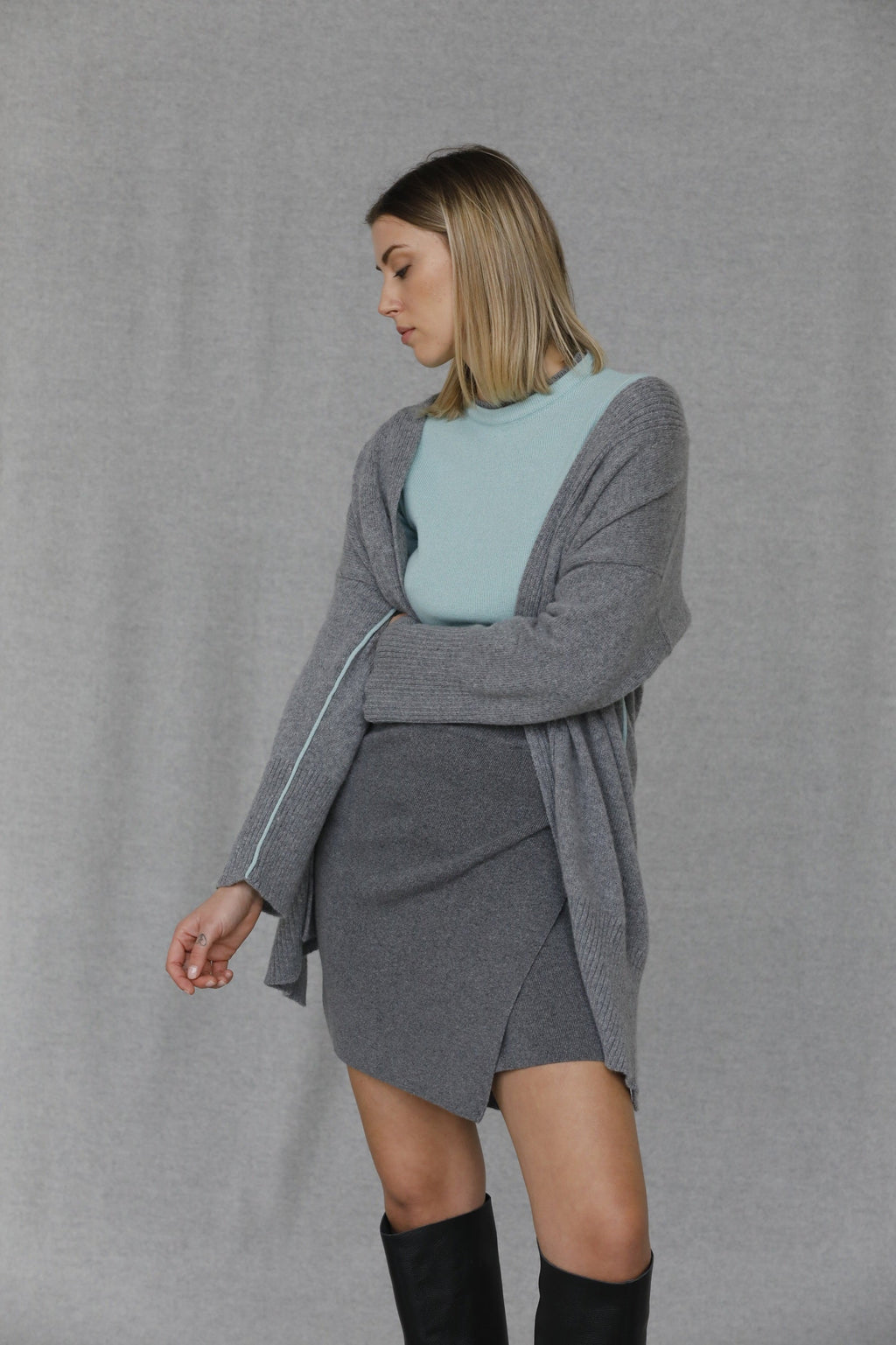 Cardigan con colori a contrasto in Lana - Marilena